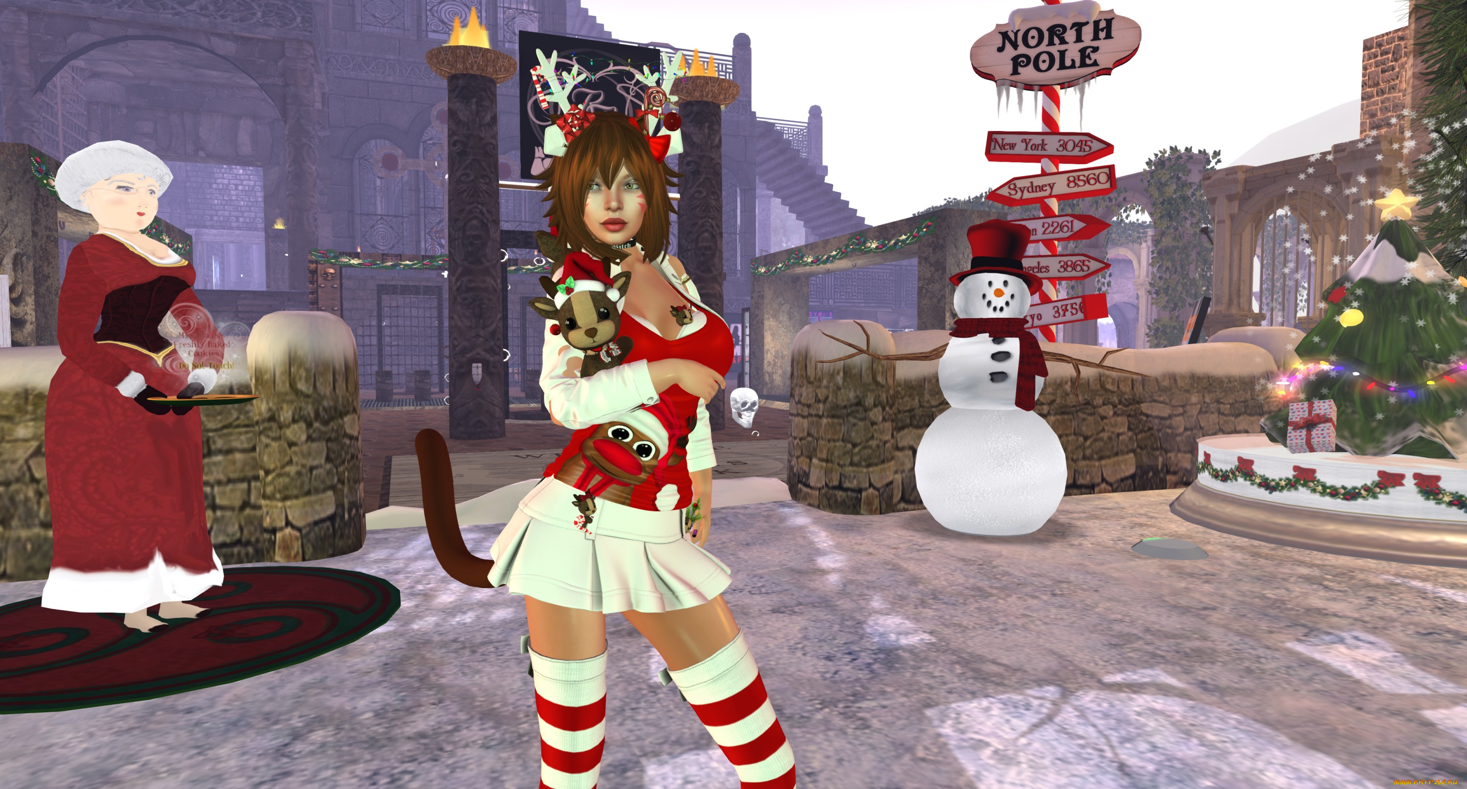 3д, графика, праздники, , holidays, девушка, взгляд, фон