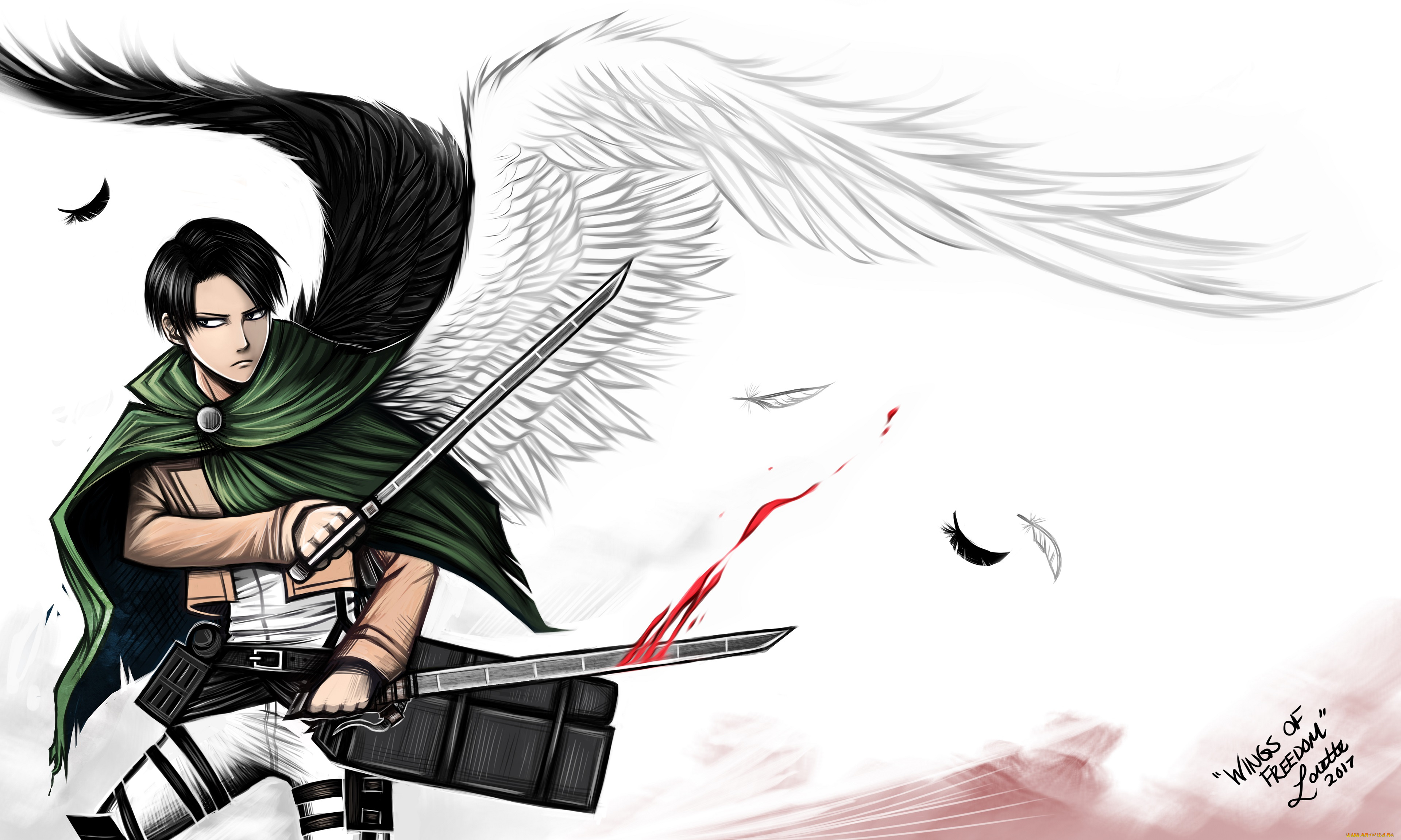 аниме, shingeki, no, kyojin, леви