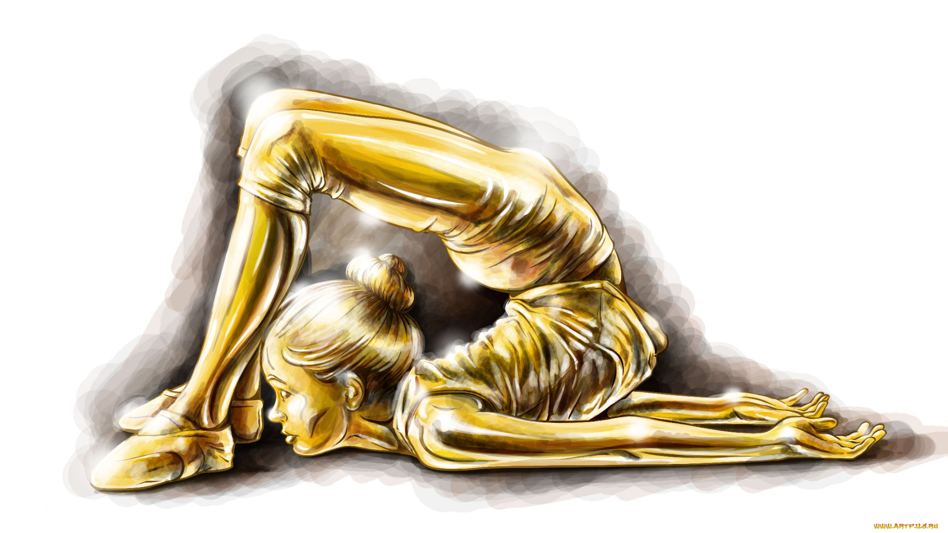 рисованное, люди, девушка, фон, поза