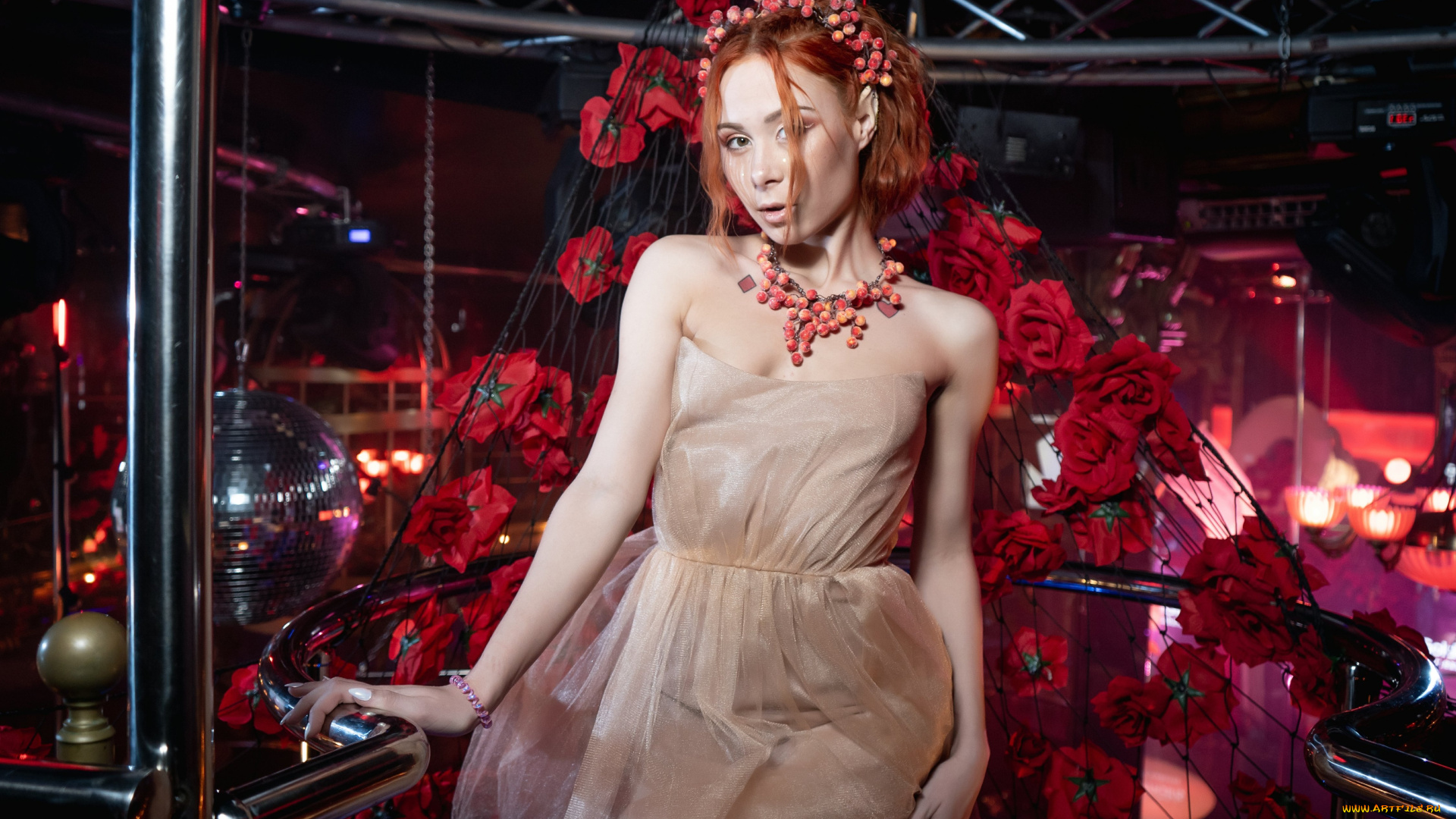 девушки, -, рыжеволосые, и, разноцветные, golden, girls, ночной, клуб, модель