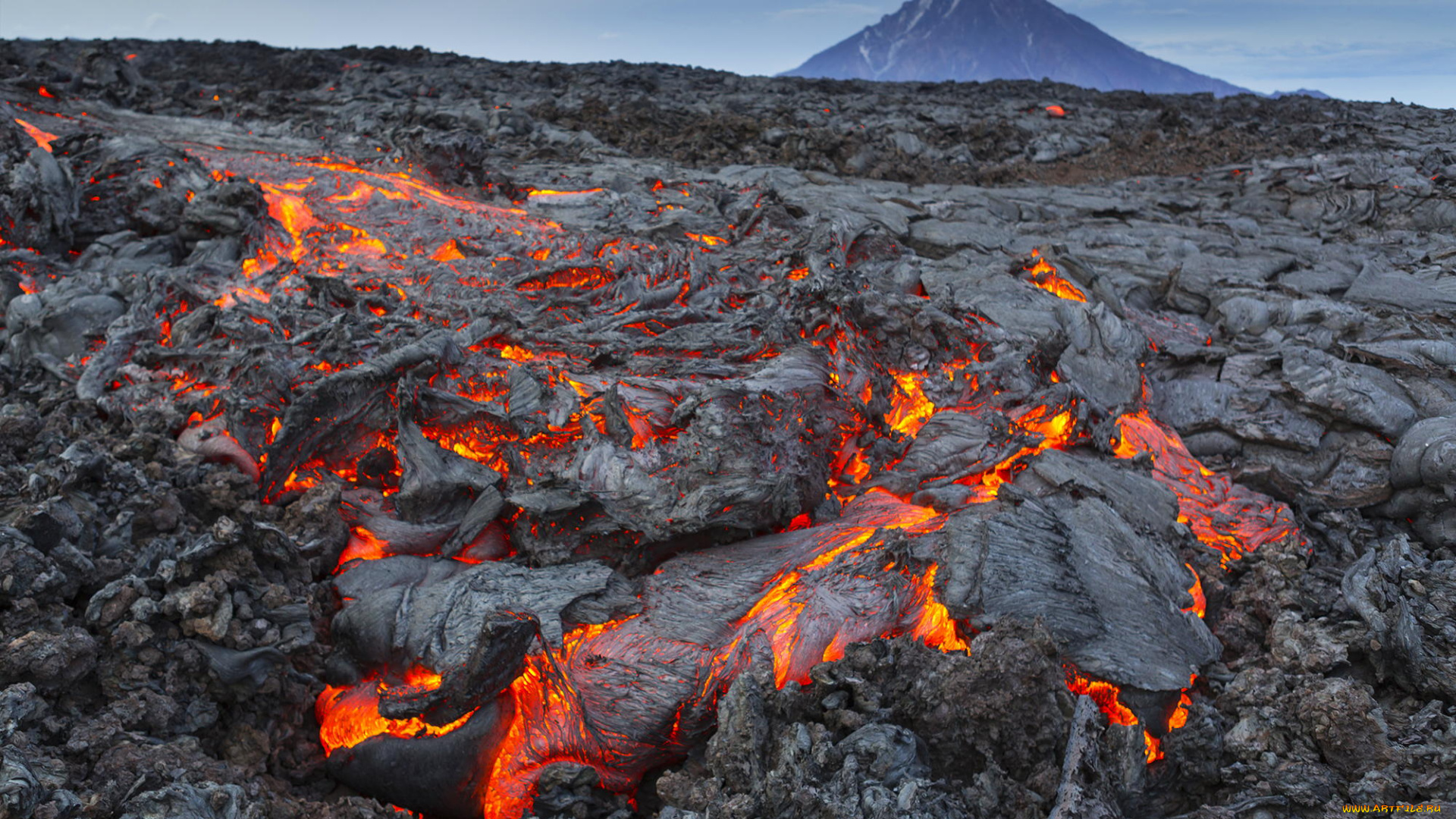 природа, стихия, лава, извержение, вулкан
