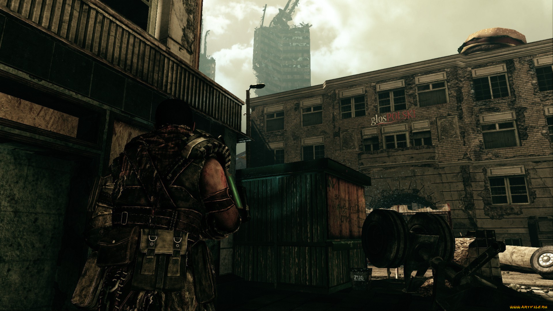 видео, игры, afterfall, , insanity, человек, здания, двор