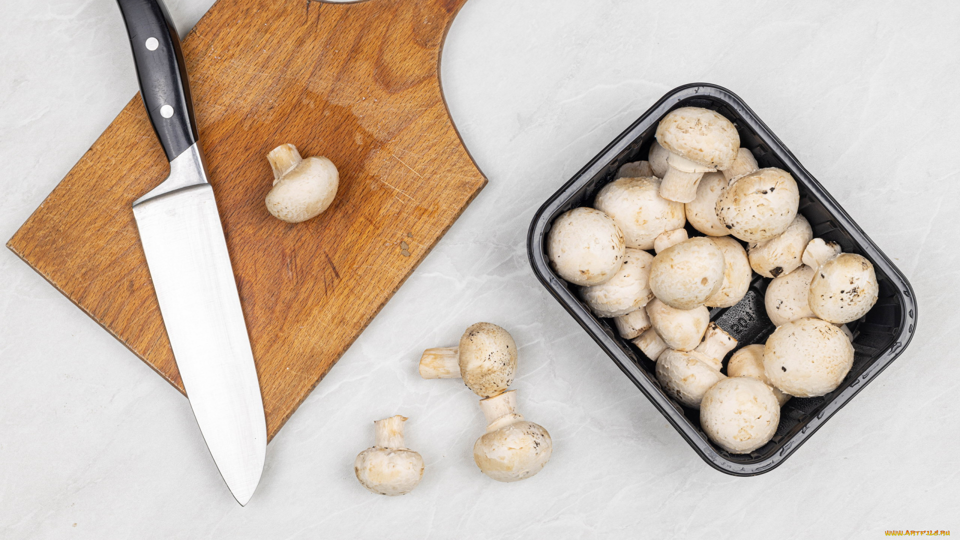 еда, грибы, , грибные, блюда, нож, шампиньоны