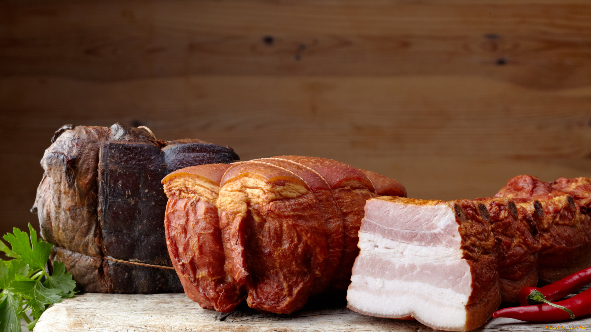 еда, колбасные, изделия, перчик, петрушка, копчености