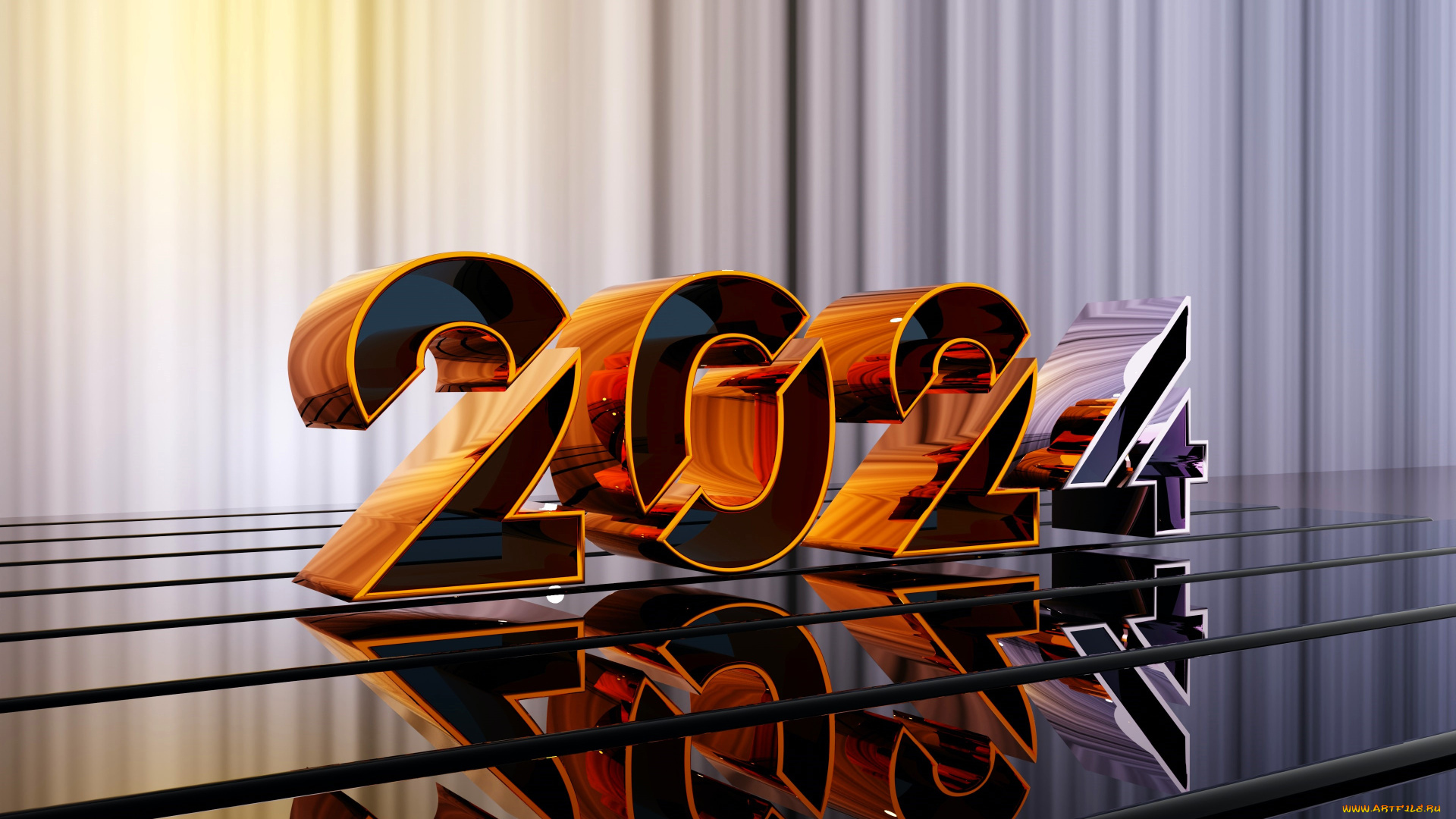 3д, графика, другое, , other, цифры, год, поверхность, металлик