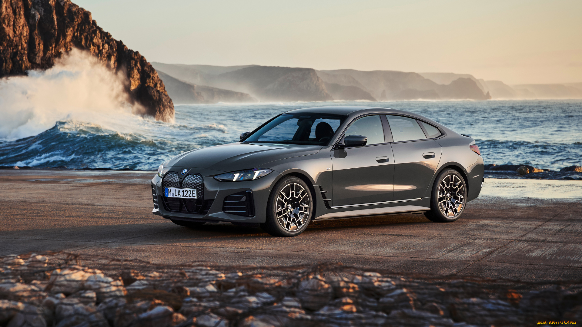 bmw, i4, edrive40, m, sport, 2024, автомобили, bmw, i4, edrive40, m, sport, побережье, седан, бмв