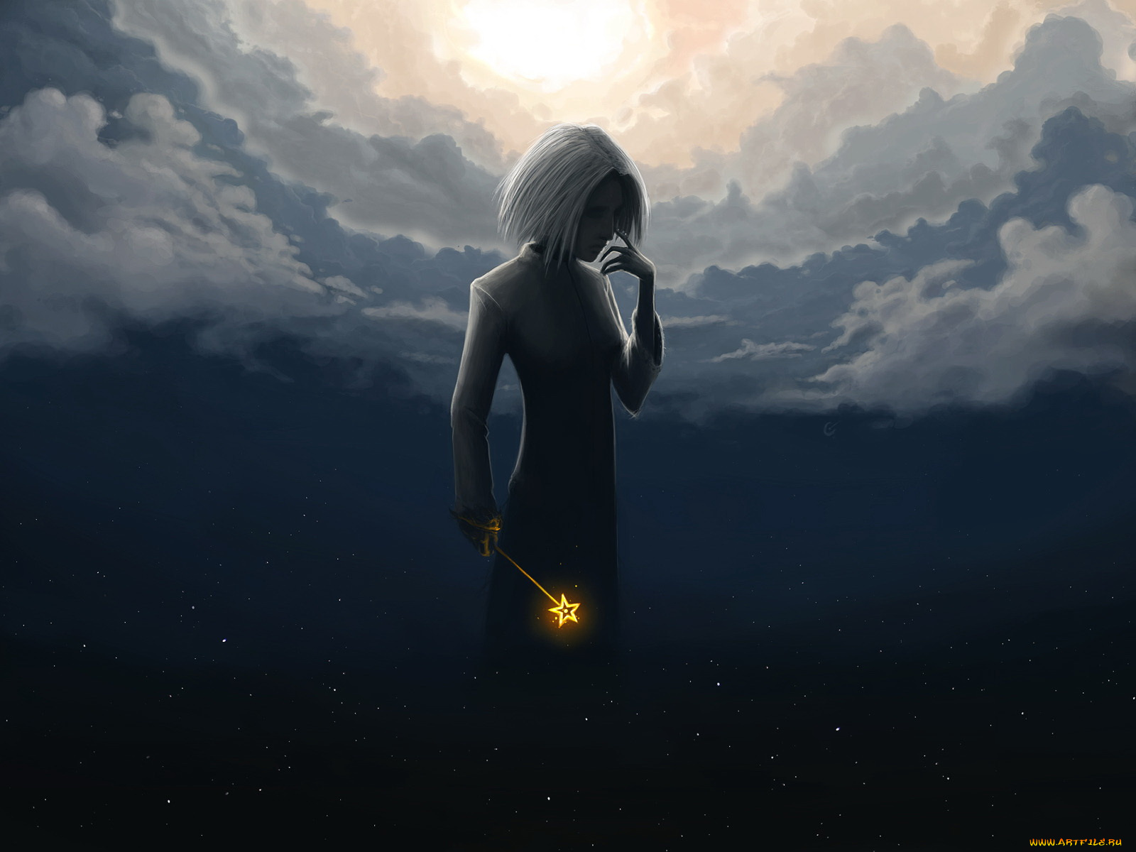 сумерки, рисованные, люди, фея