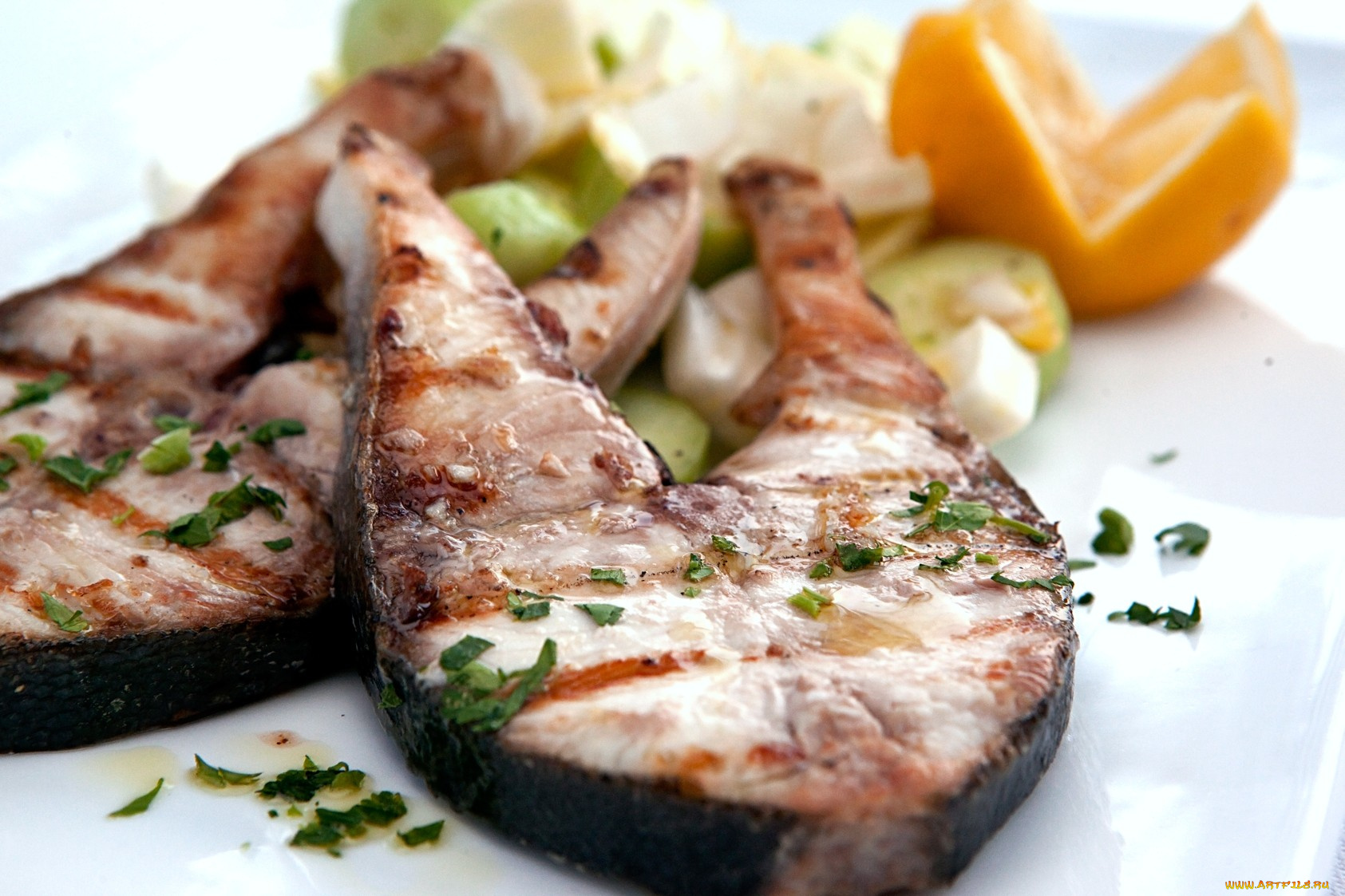 еда, рыба, морепродукты, суши, роллы, зелень, гриль