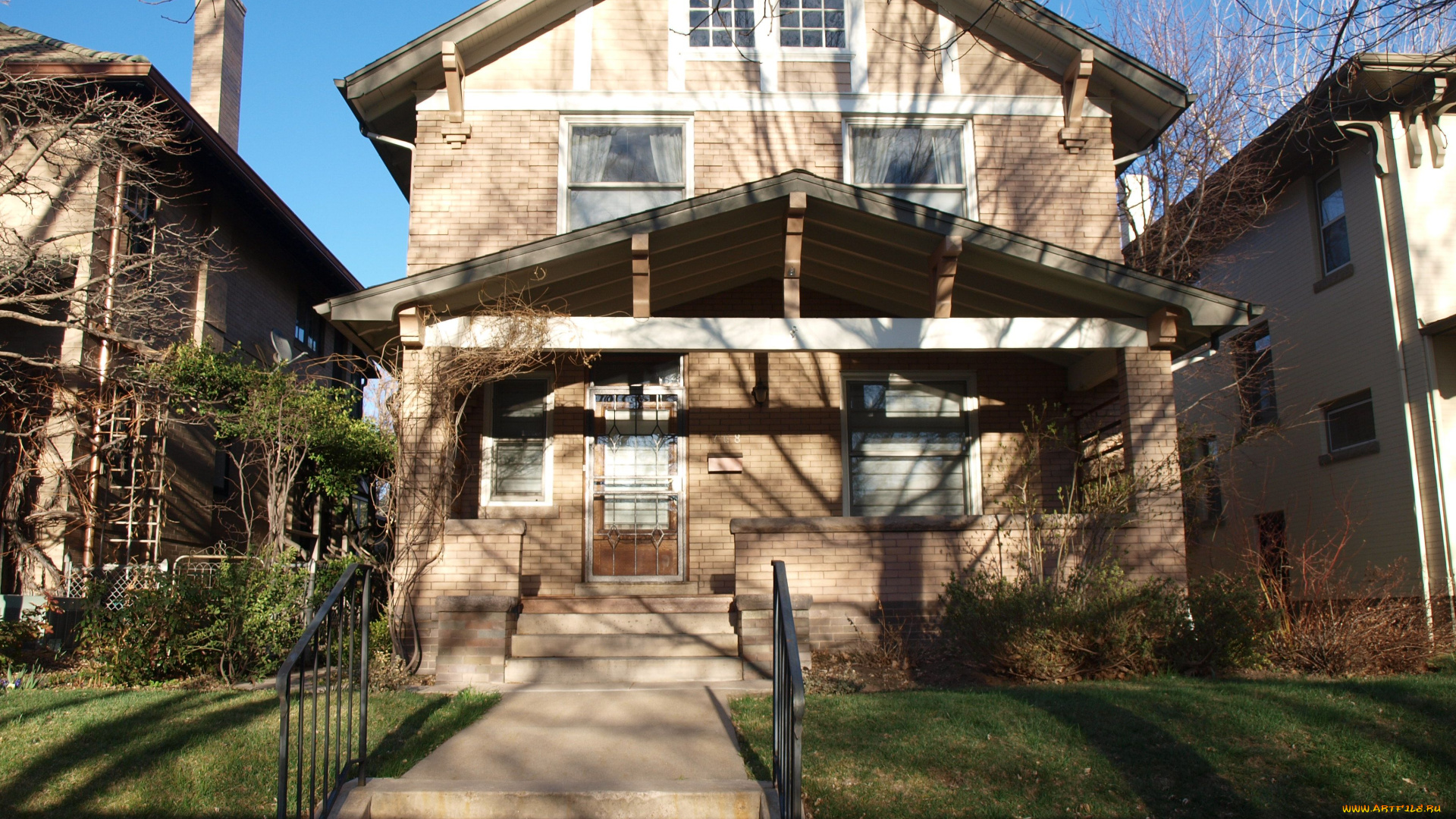 города, здания, дома, крыльцо, дверь