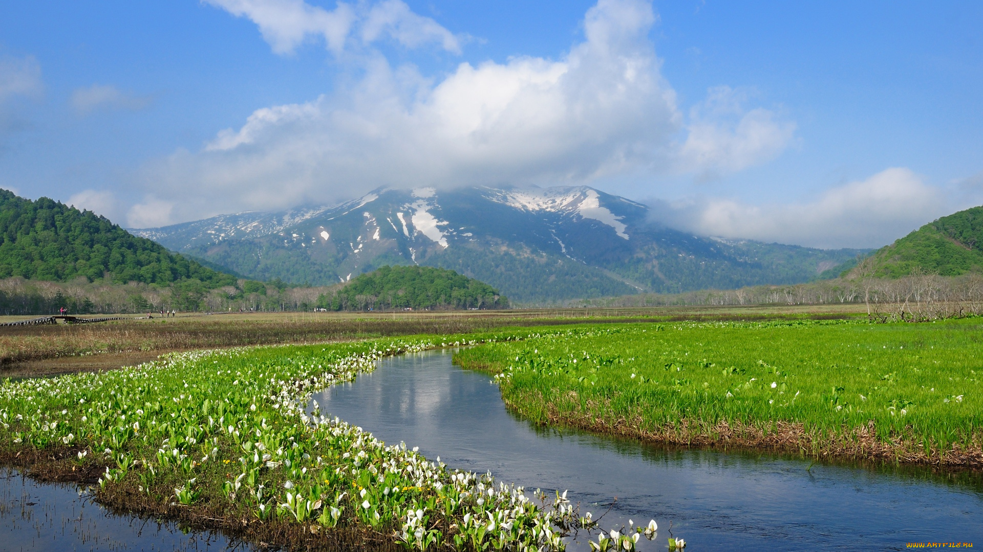 природа, реки, озера, вода, горы, луг