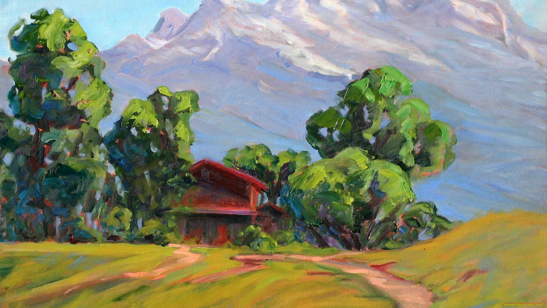 рисованные, живопись, дом