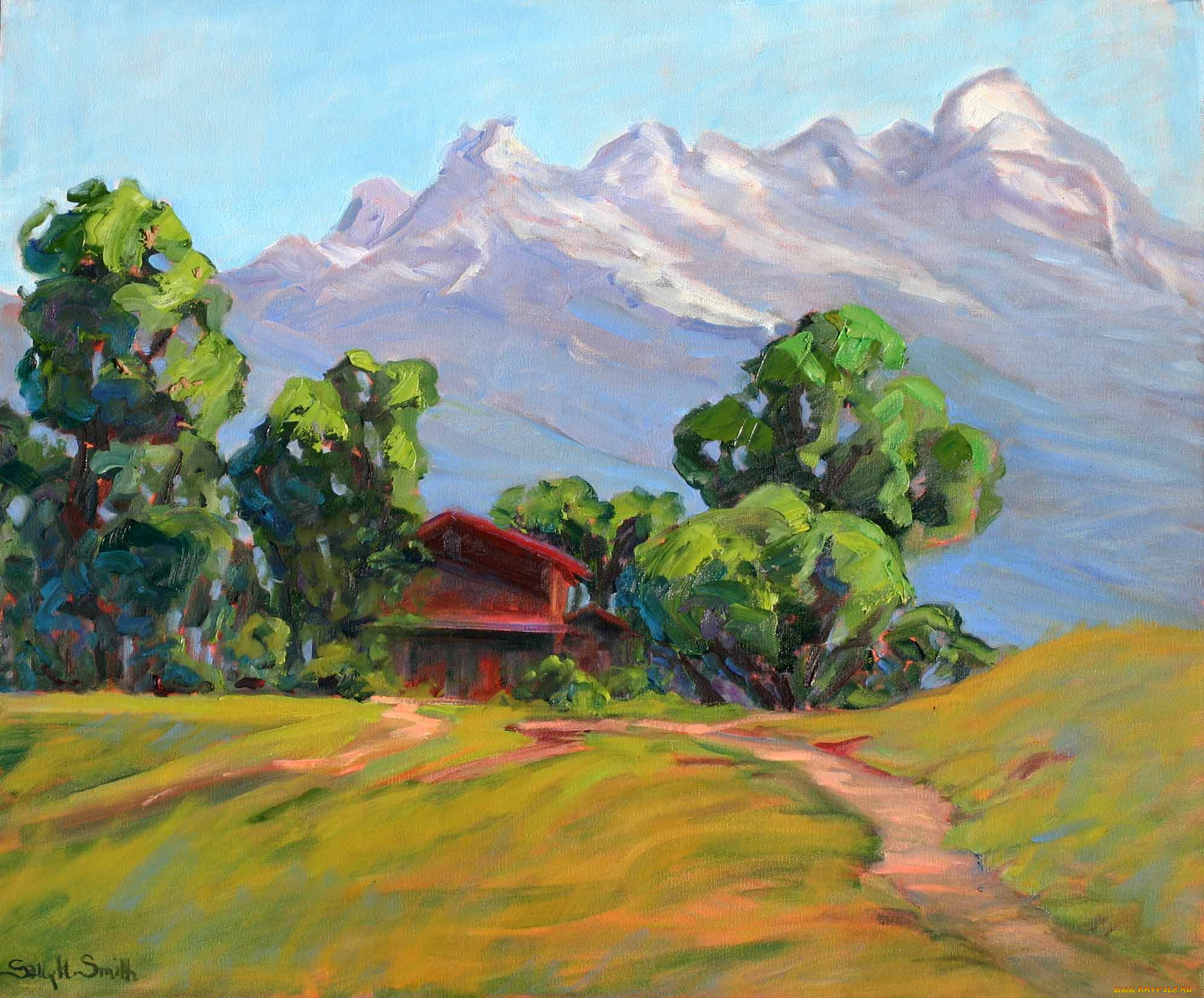 рисованные, живопись, дом