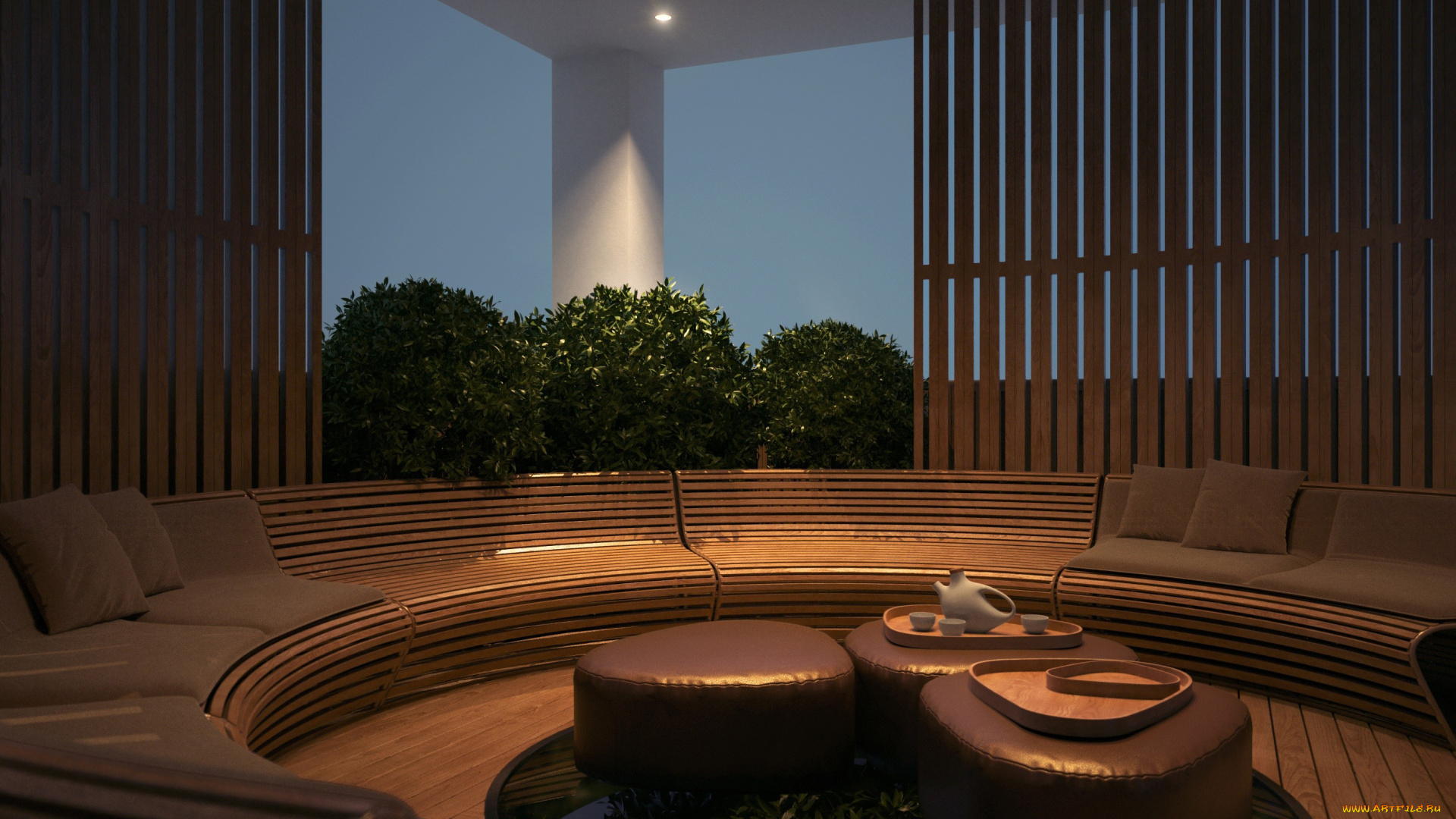 интерьер, гостиная, диван, подушки