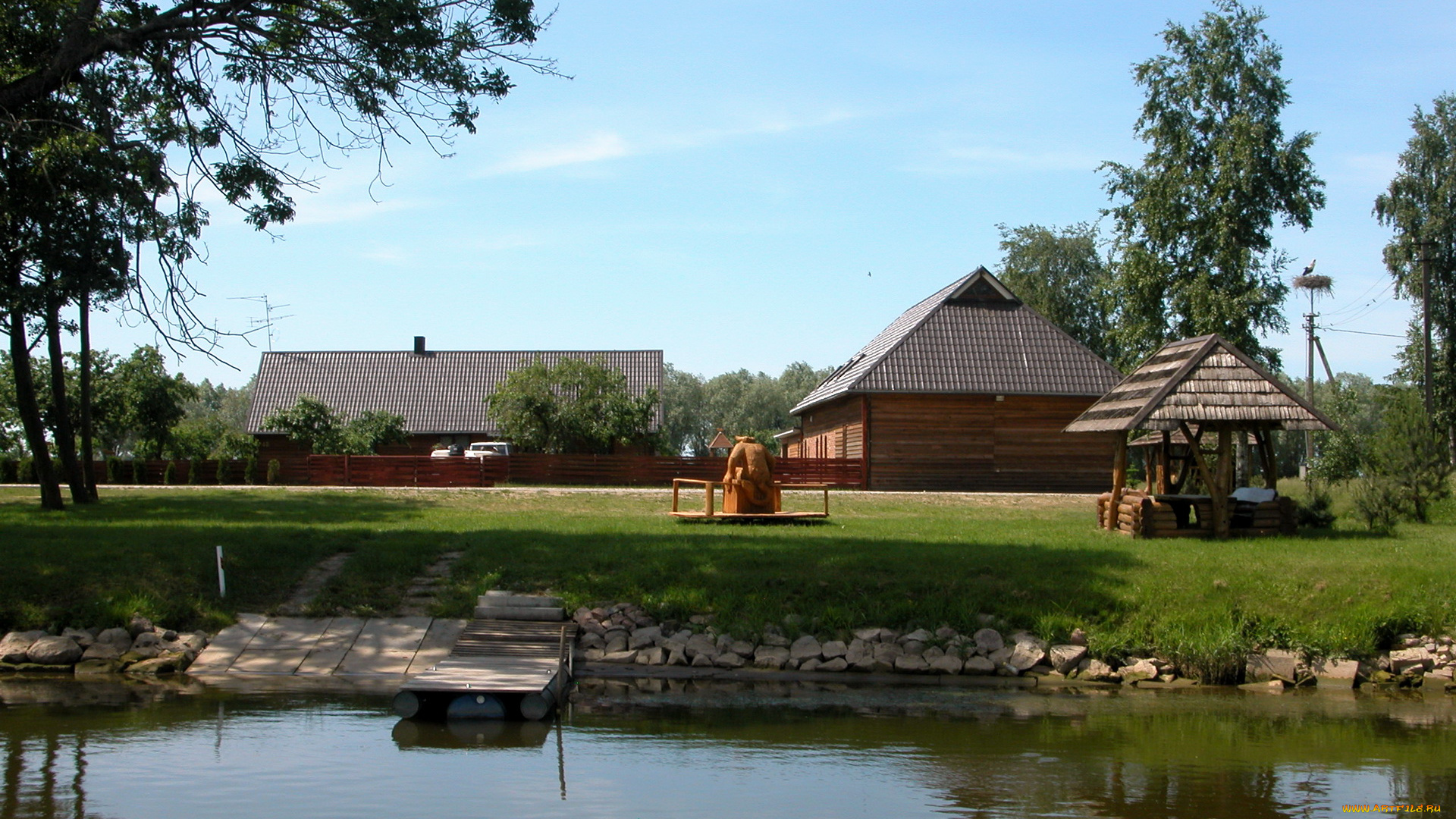 литва, шилуте, города, улицы, площади, набережные, клайпедский, уезд, речка, берег, дома