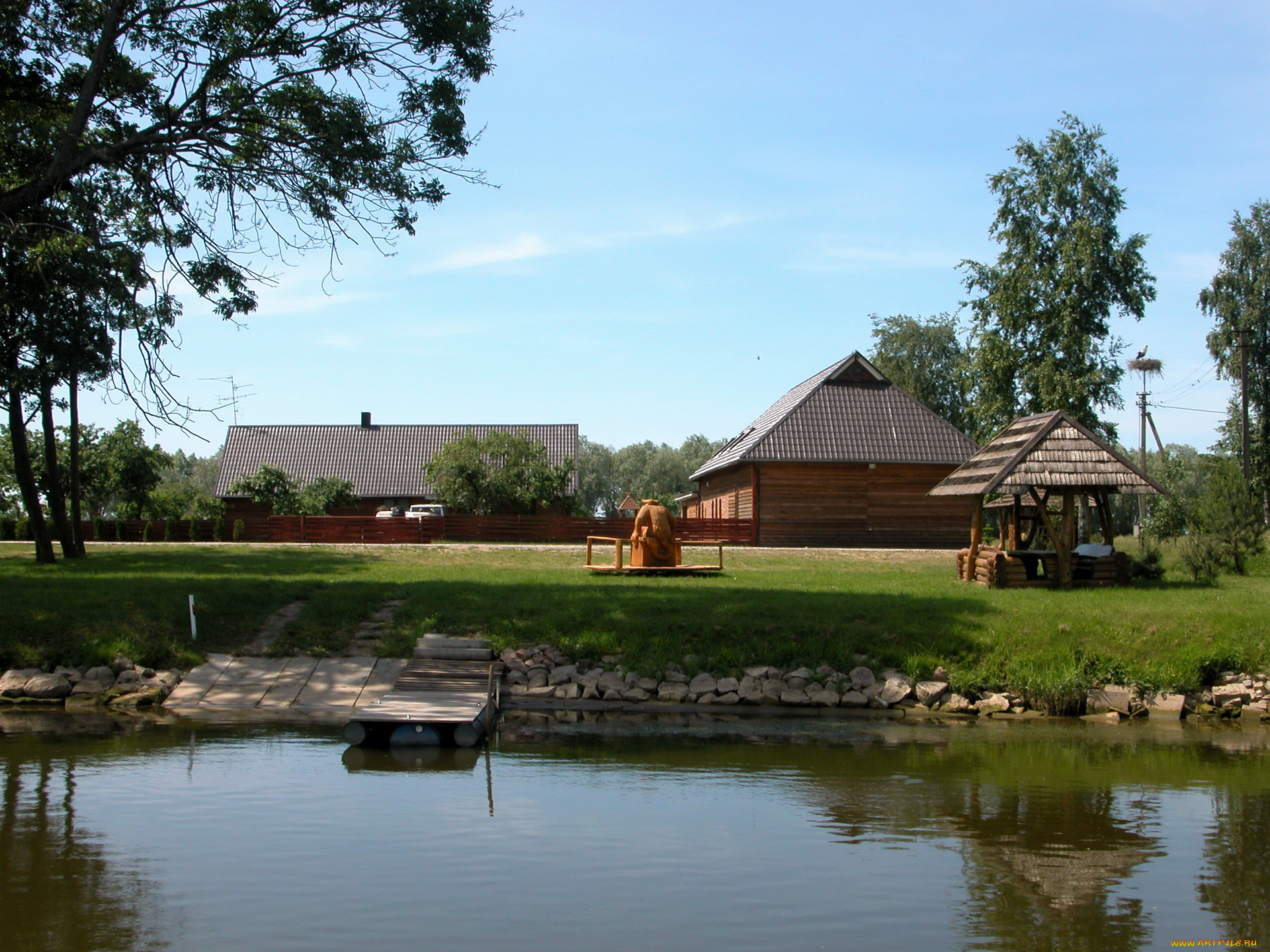 литва, шилуте, города, улицы, площади, набережные, клайпедский, уезд, речка, берег, дома