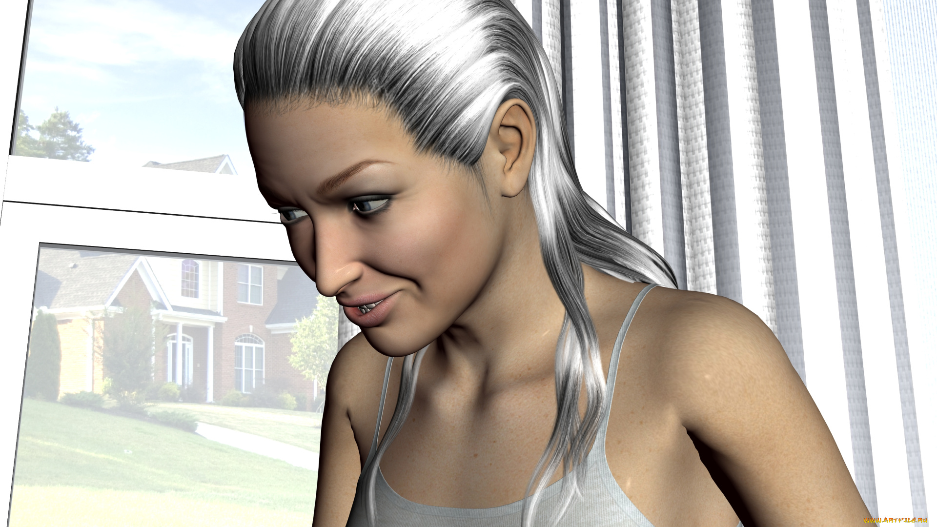 3д, графика, люди, , people, девушка, взгляд