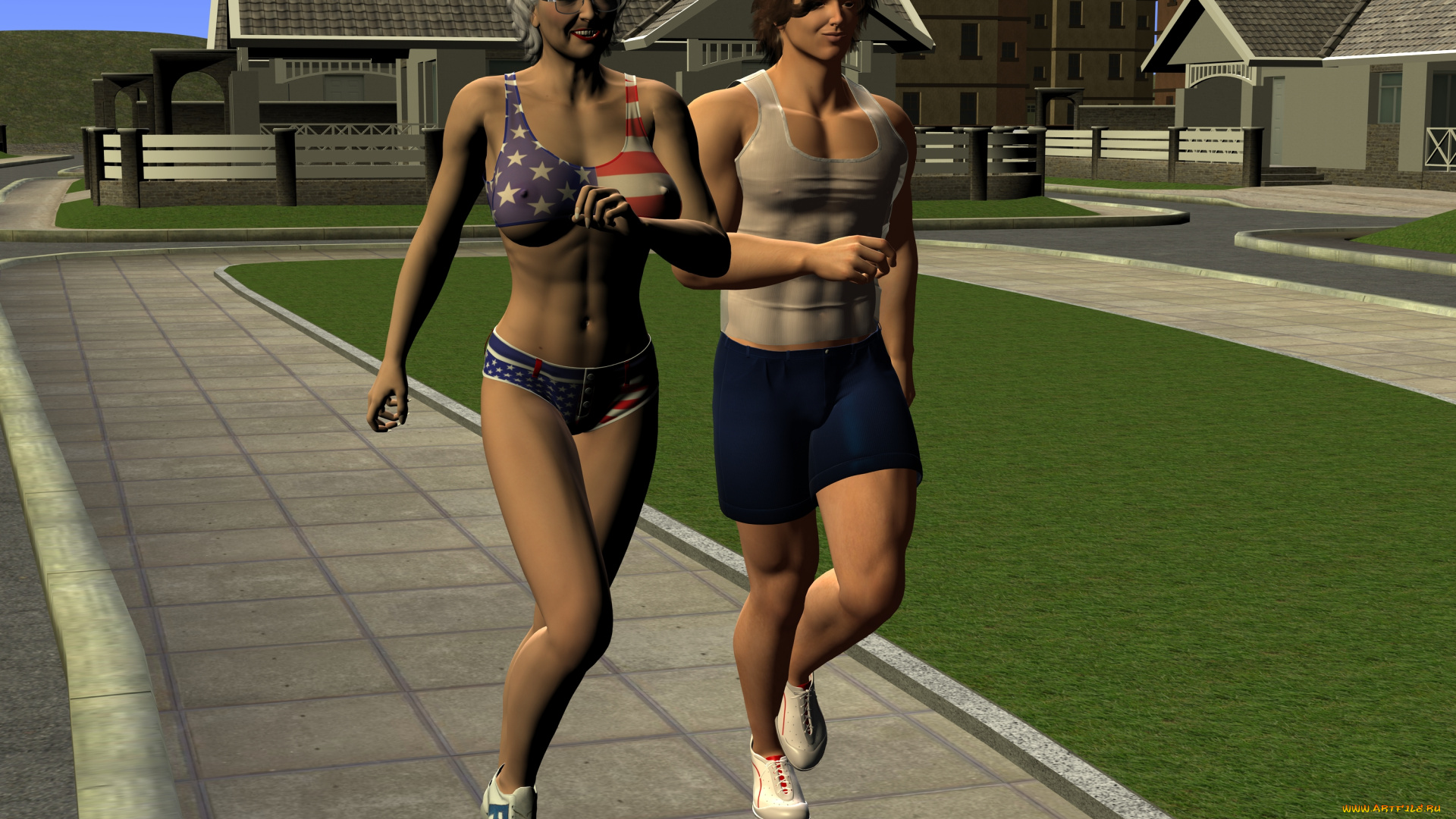 3д, графика, люди, , people, мужчина, девушка