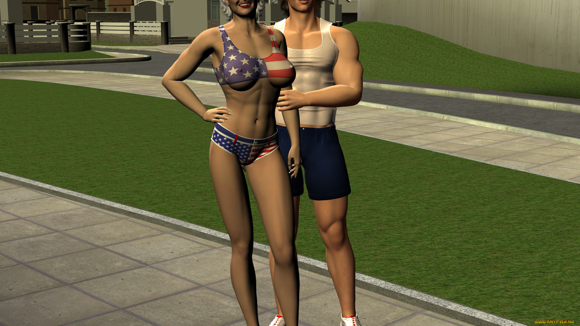 3д, графика, люди, , people, мужчина, девушка