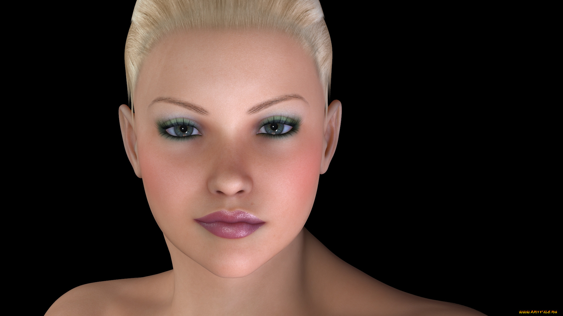 3д, графика, портрет, , portraits, девушка, взгляд, блондинка
