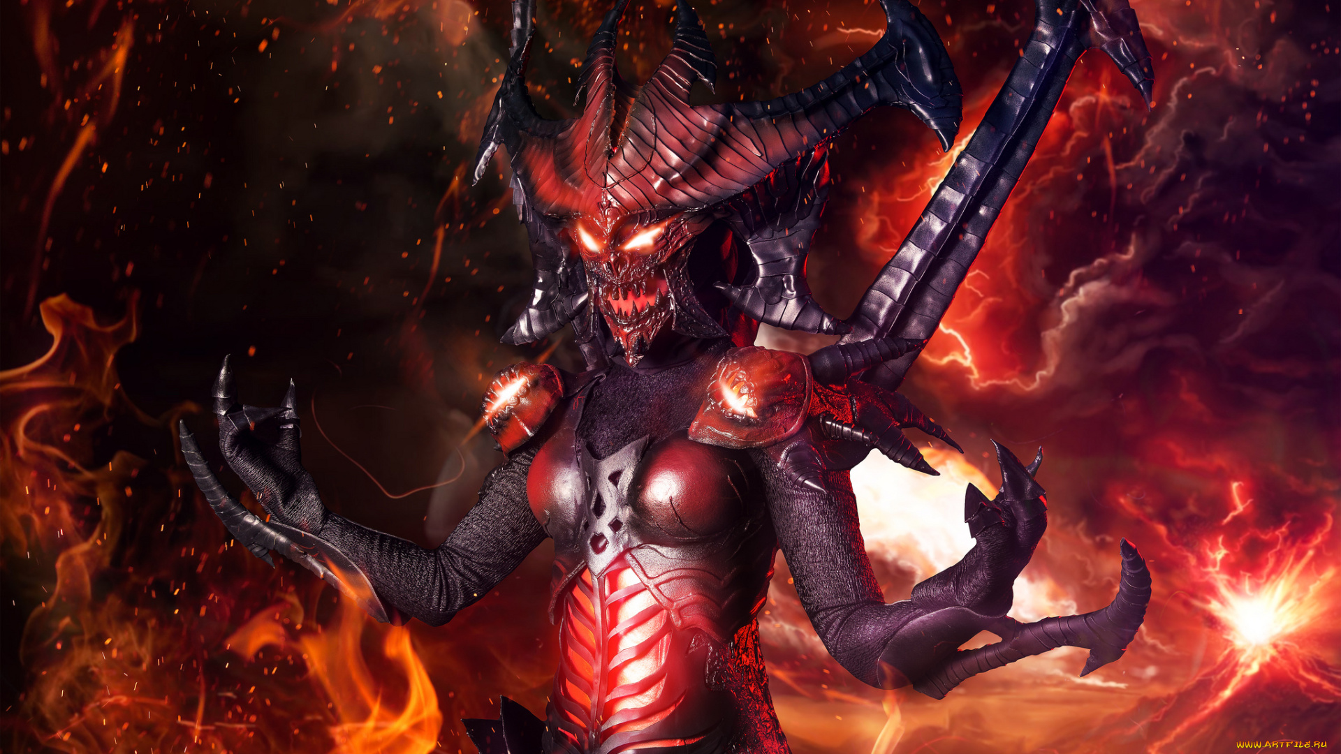 diablo, разное, маски, , карнавальные, костюмы, косплей, костюм, демон, огонь