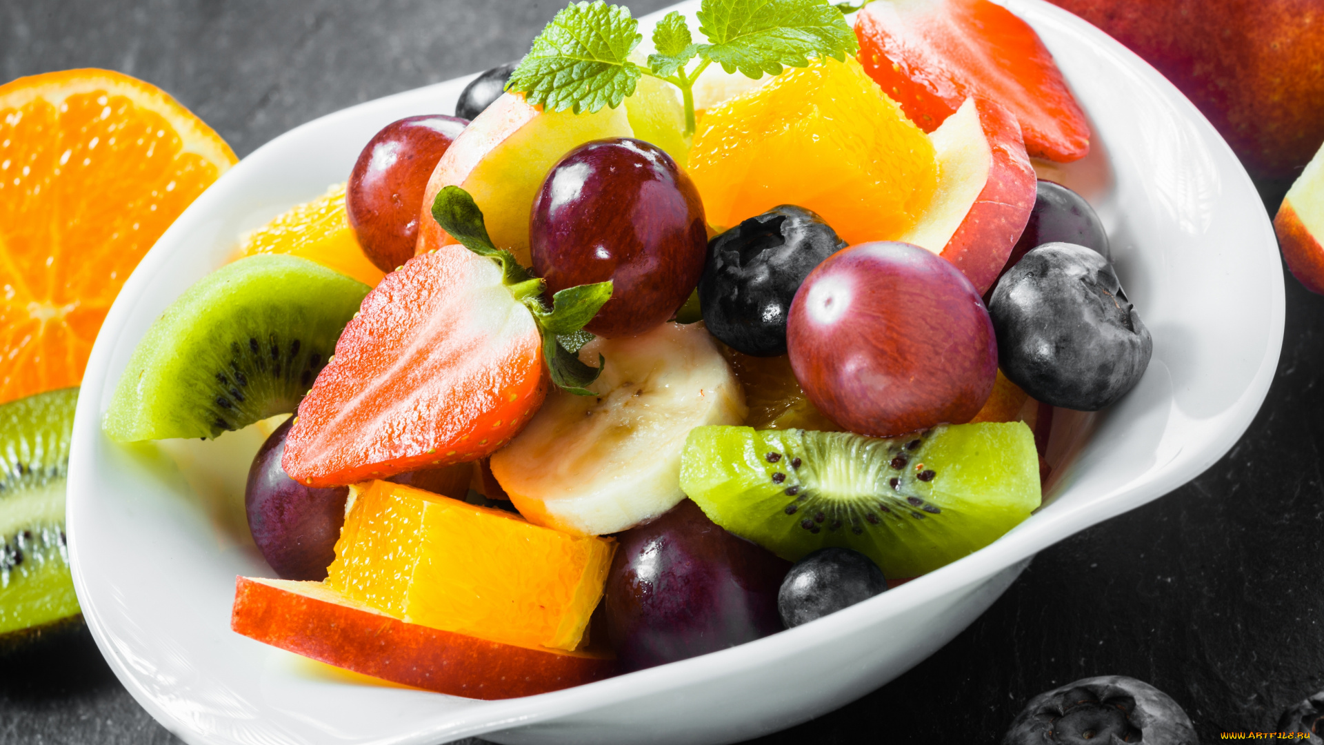 еда, фрукты, , ягоды, фруктовый, салат, ягоды