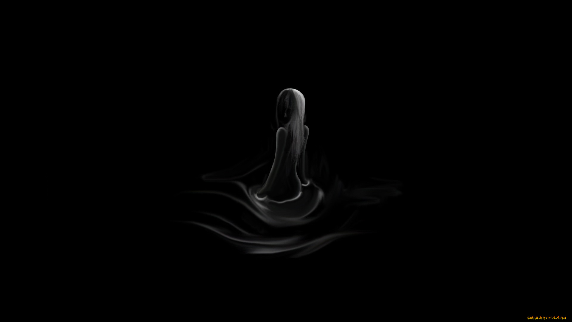 рисованные, люди, фон, девушка