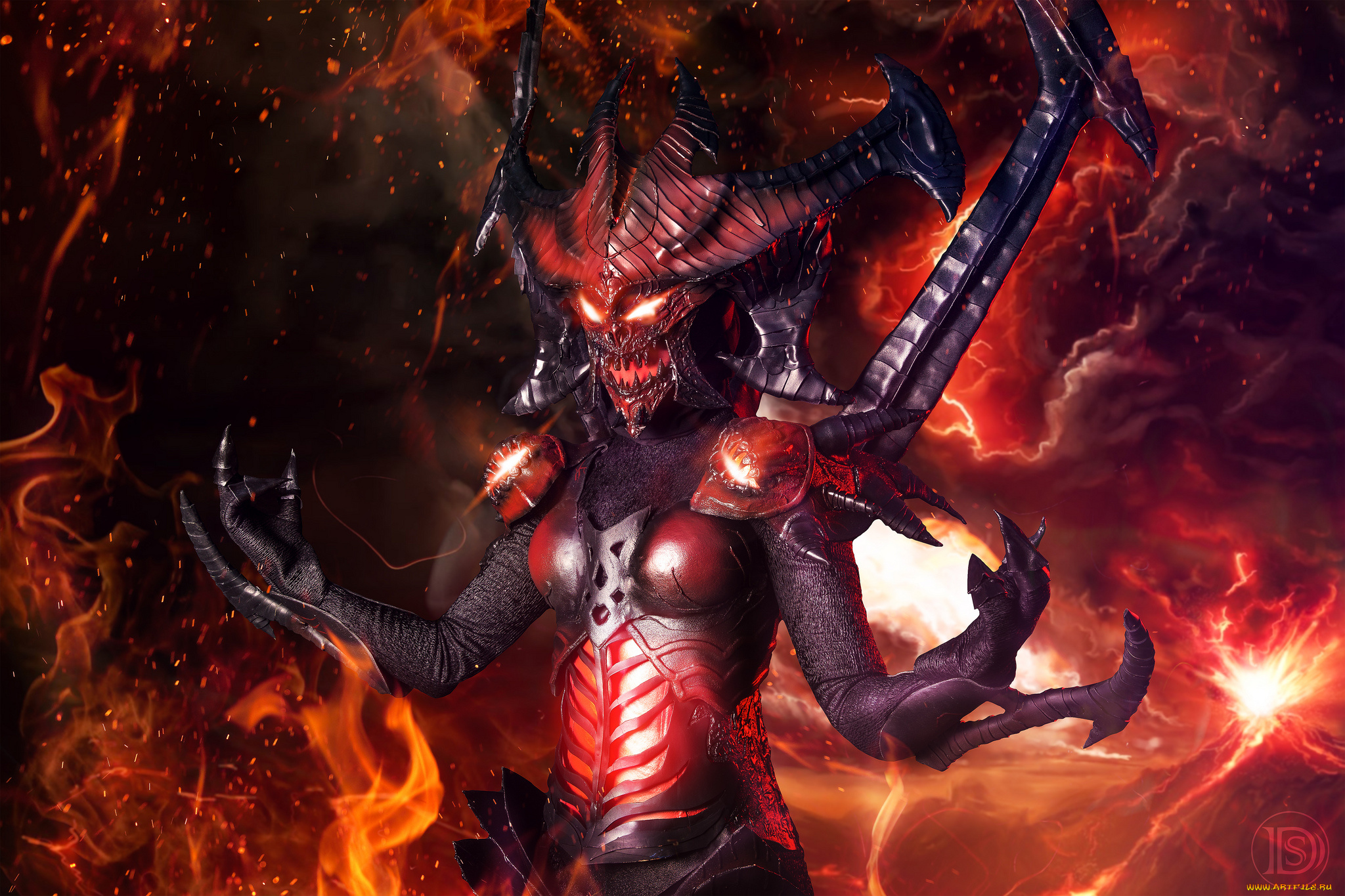 diablo, разное, маски, , карнавальные, костюмы, косплей, костюм, демон, огонь