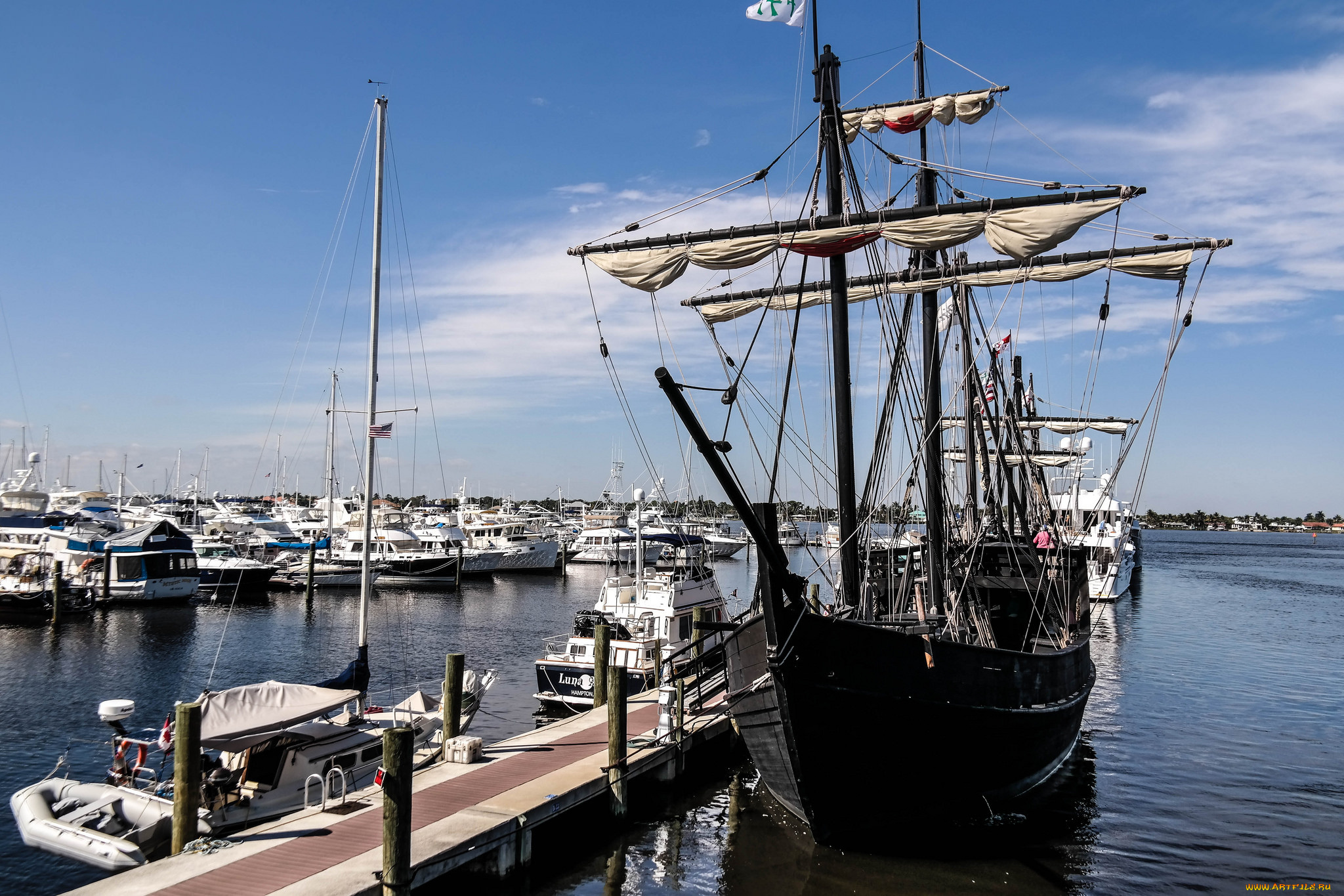 pinta, корабли, порты, , , причалы, indian, river, каравелла, парусник, христофор, колумб, яхты, причал, порт