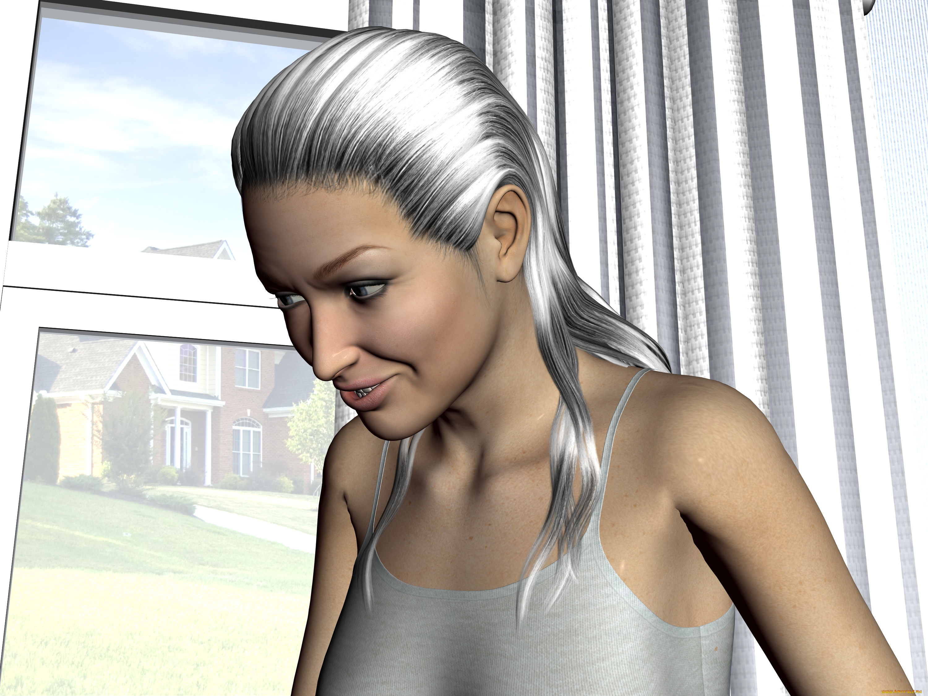 3д, графика, люди, , people, девушка, взгляд