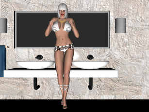 обоя 3д графика, люди , people, девушка, взгляд