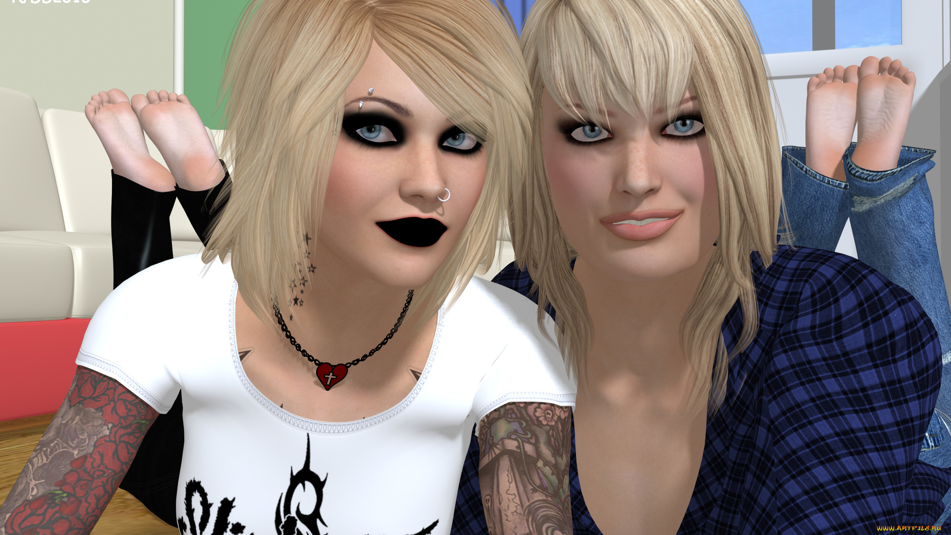 3д, графика, люди, , people, девушки, взгляд, фон, улыбка