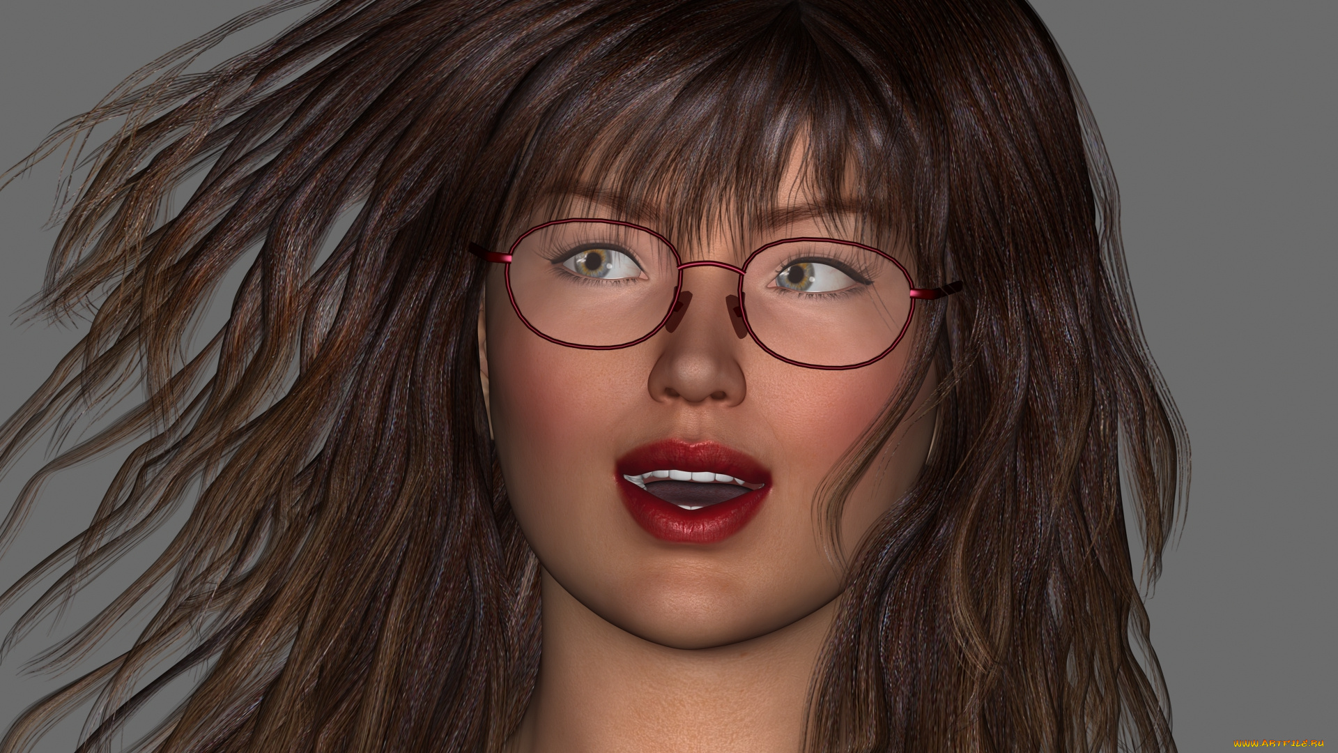 3д, графика, портрет, , portraits, девушка, взгляд, фон, очки
