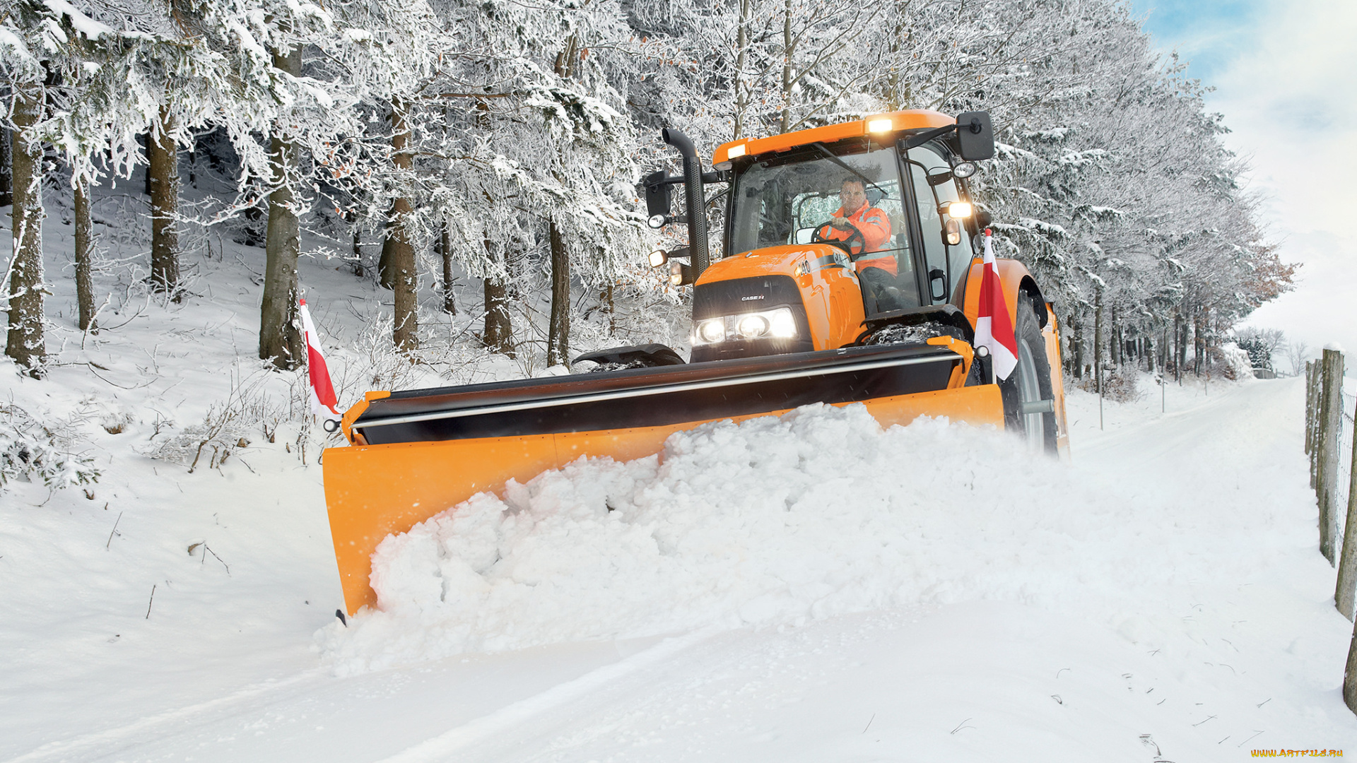 техника, снегоуборочная, техника, трактор, колесный