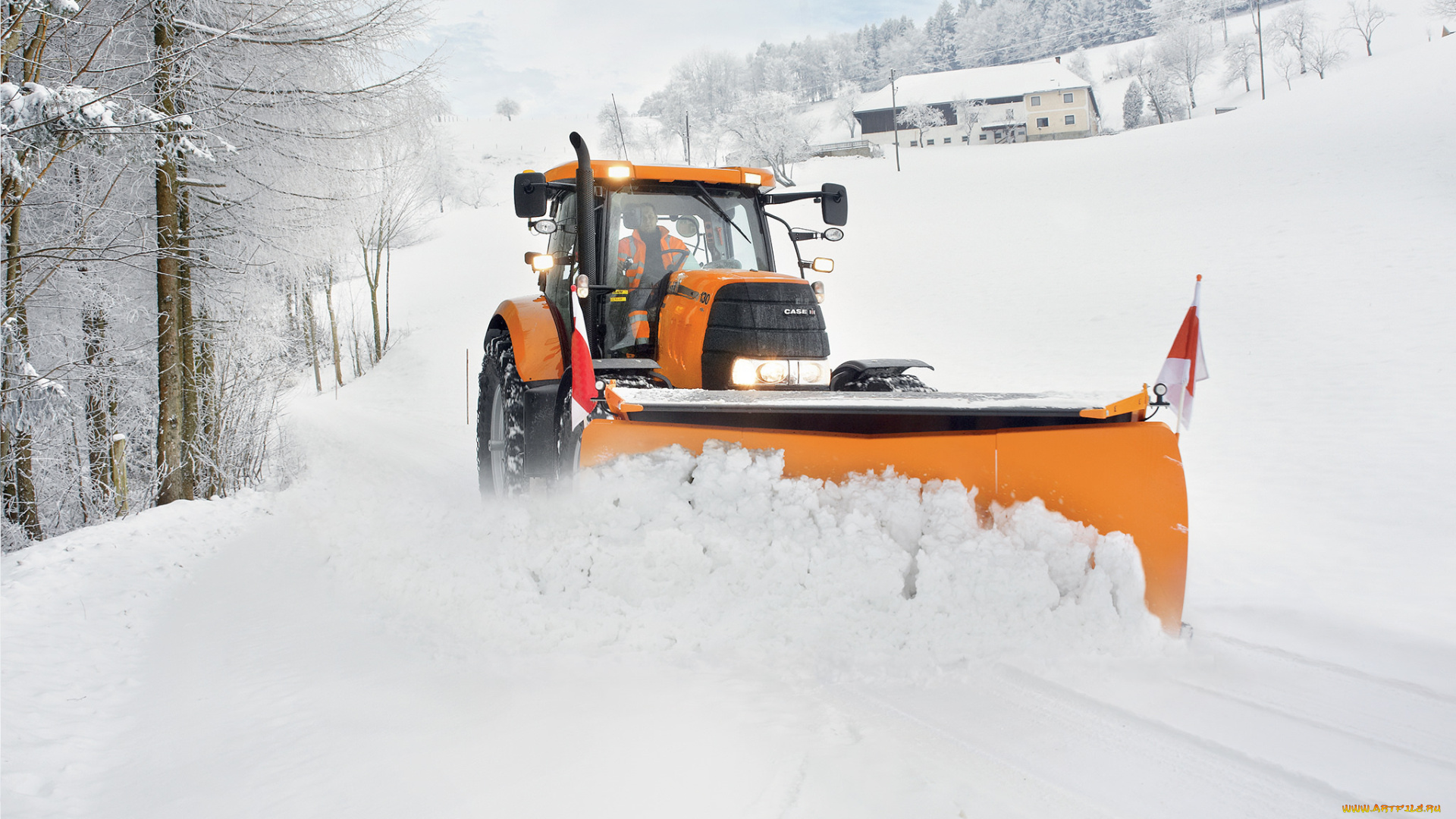 техника, снегоуборочная, техника, трактор, колесный