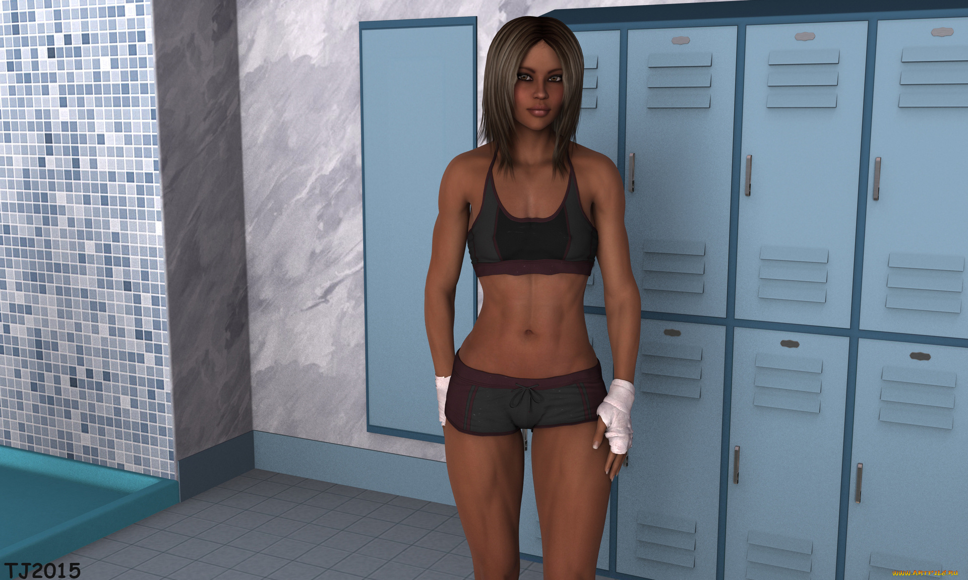 3д, графика, люди, , people, девушка, взгляд, фон, раздевалка