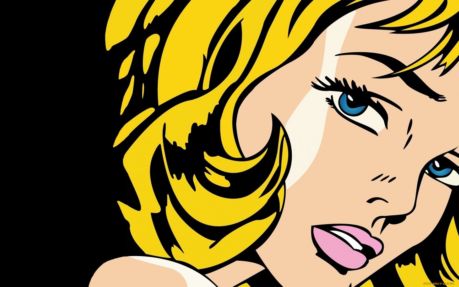 рисованное, люди, взгляд, лицо, фон, девушка