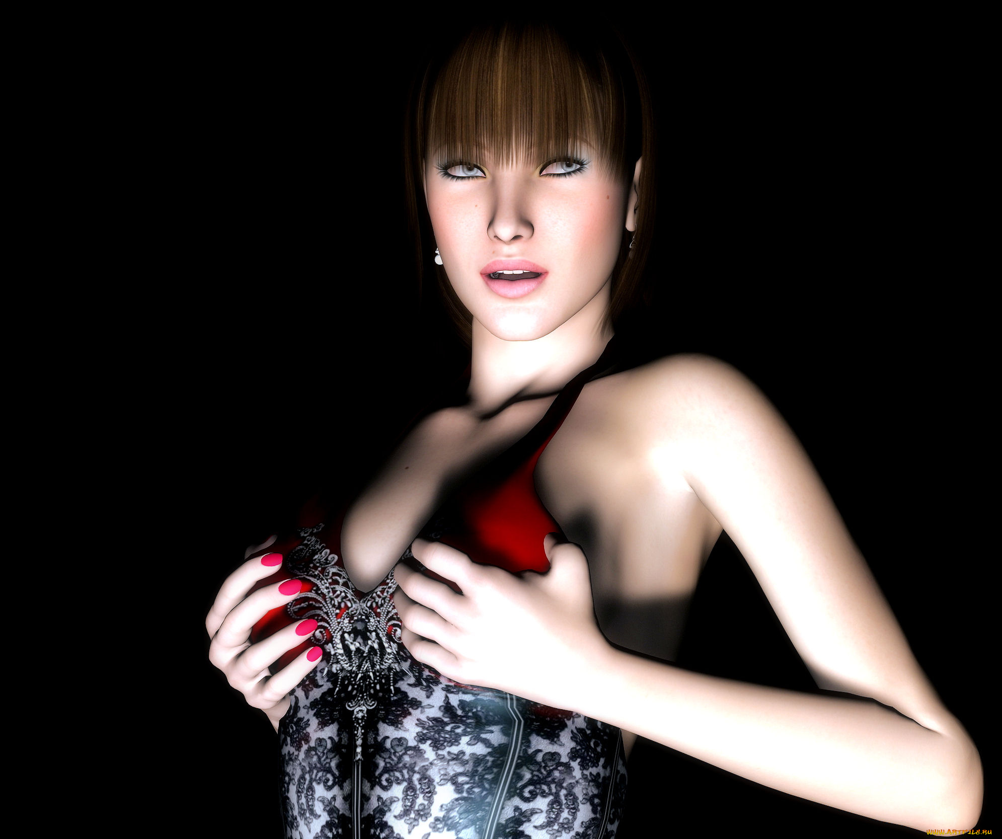 3д, графика, люди, , people, девушка, взгляд, фон