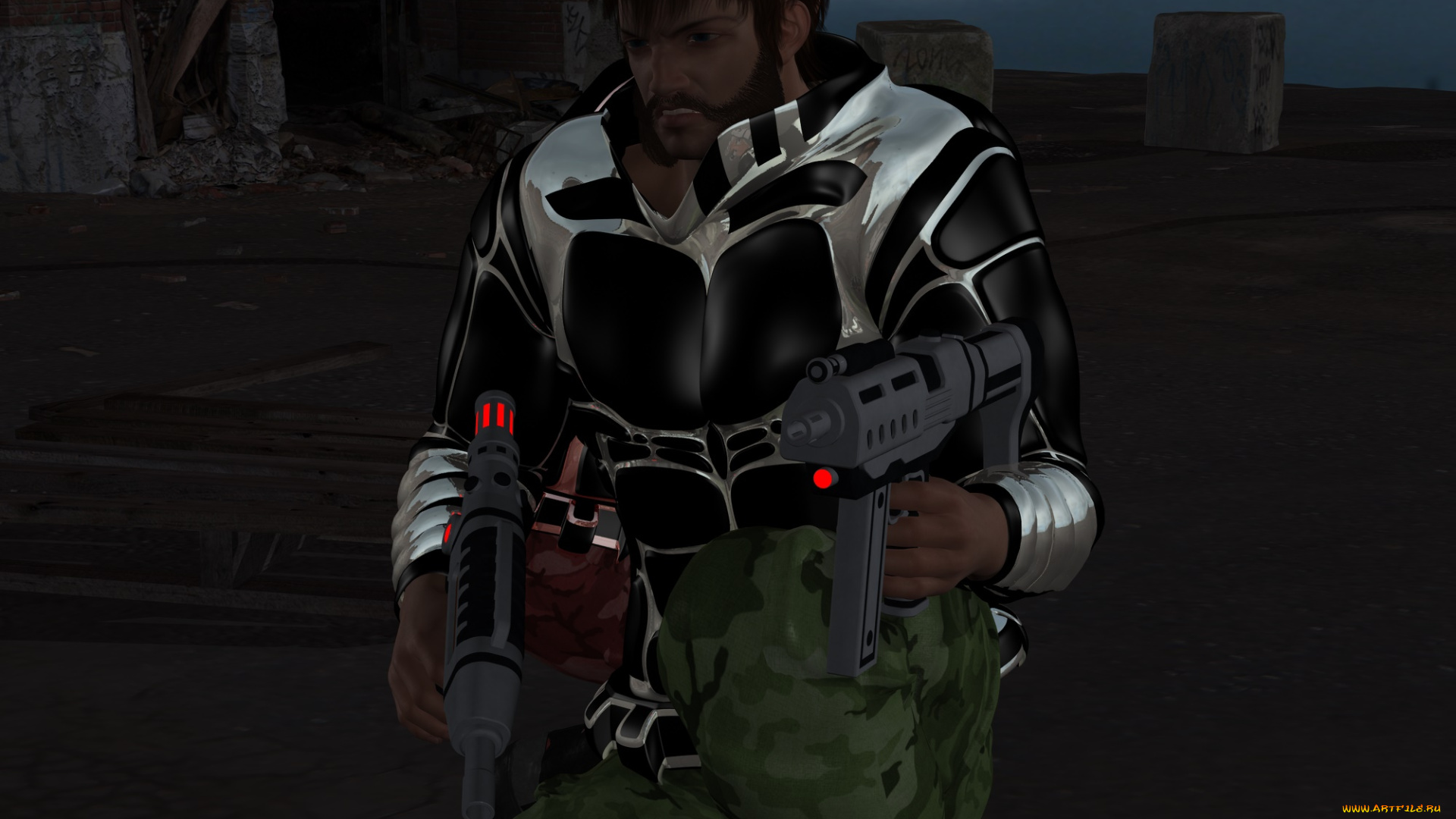 3д, графика, фантазия, , fantasy, мужчина, взгляд, фон, оружие