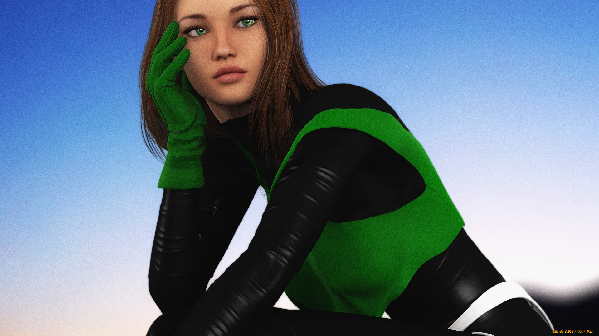 3д, графика, люди, , people, девушка, взгляд, фон