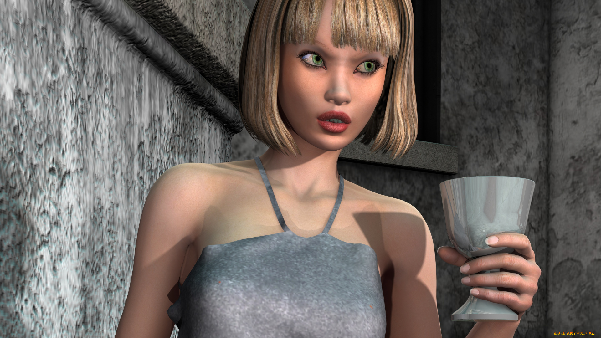 3д, графика, люди, , people, девушка, взгляд, фон