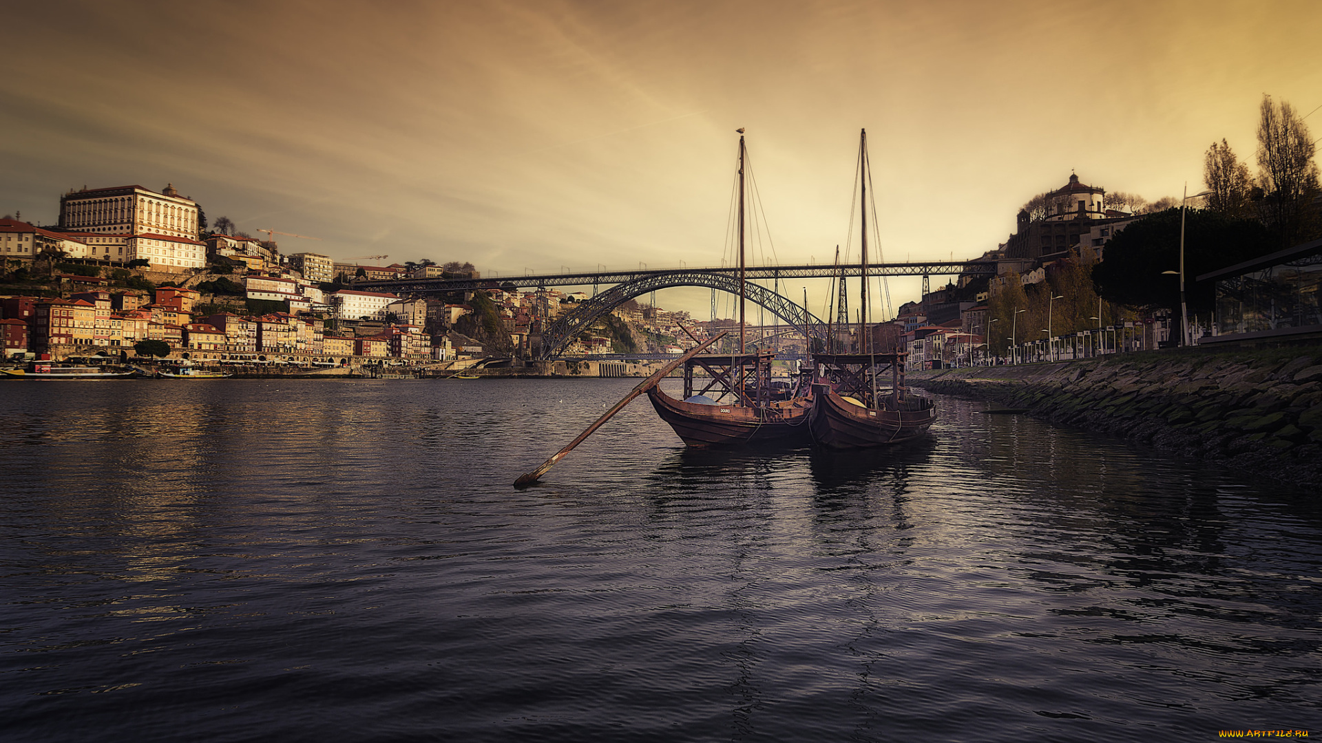 корабли, другое, мост, канал