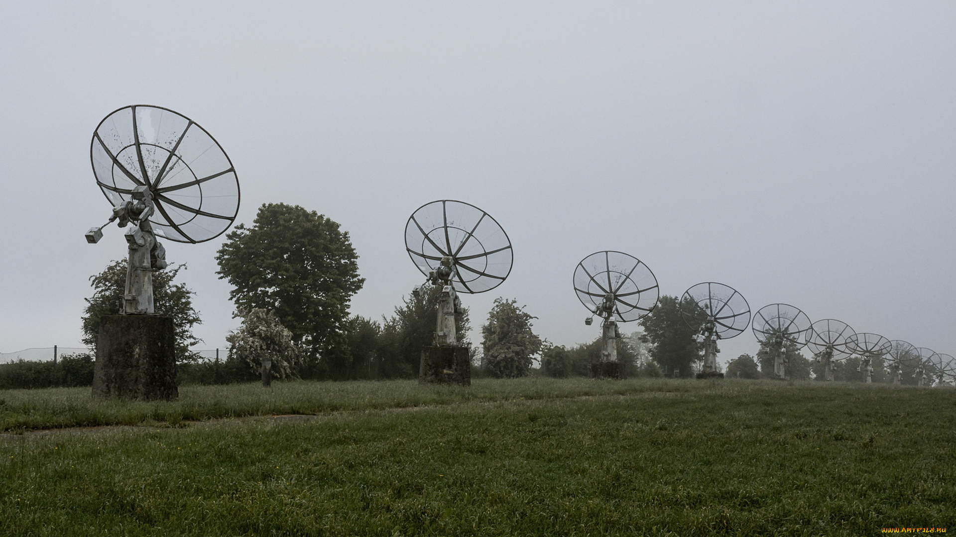 космос, разное, другое, туман, поле, антены