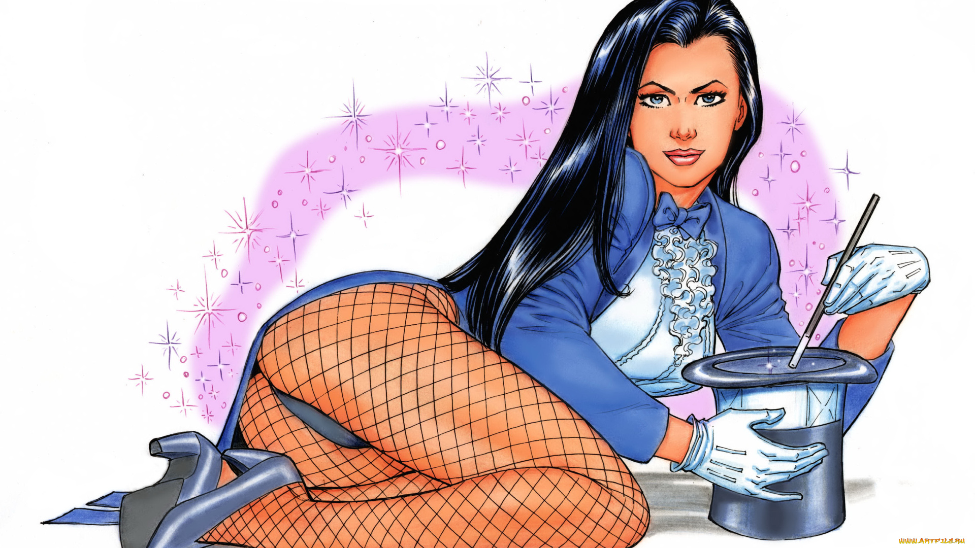 рисованное, люди, цилиндр, палочка, взгляд, фон, девушка