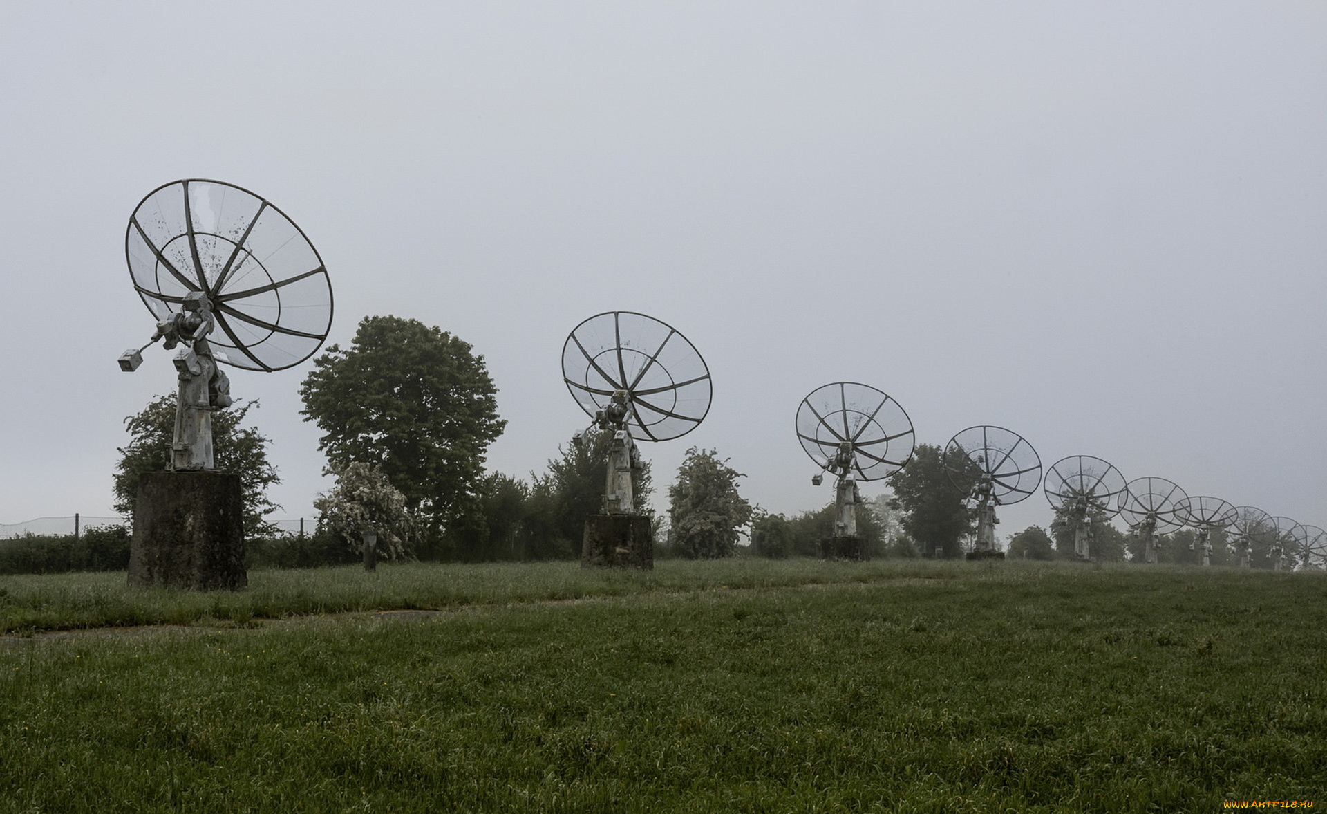 космос, разное, другое, туман, поле, антены