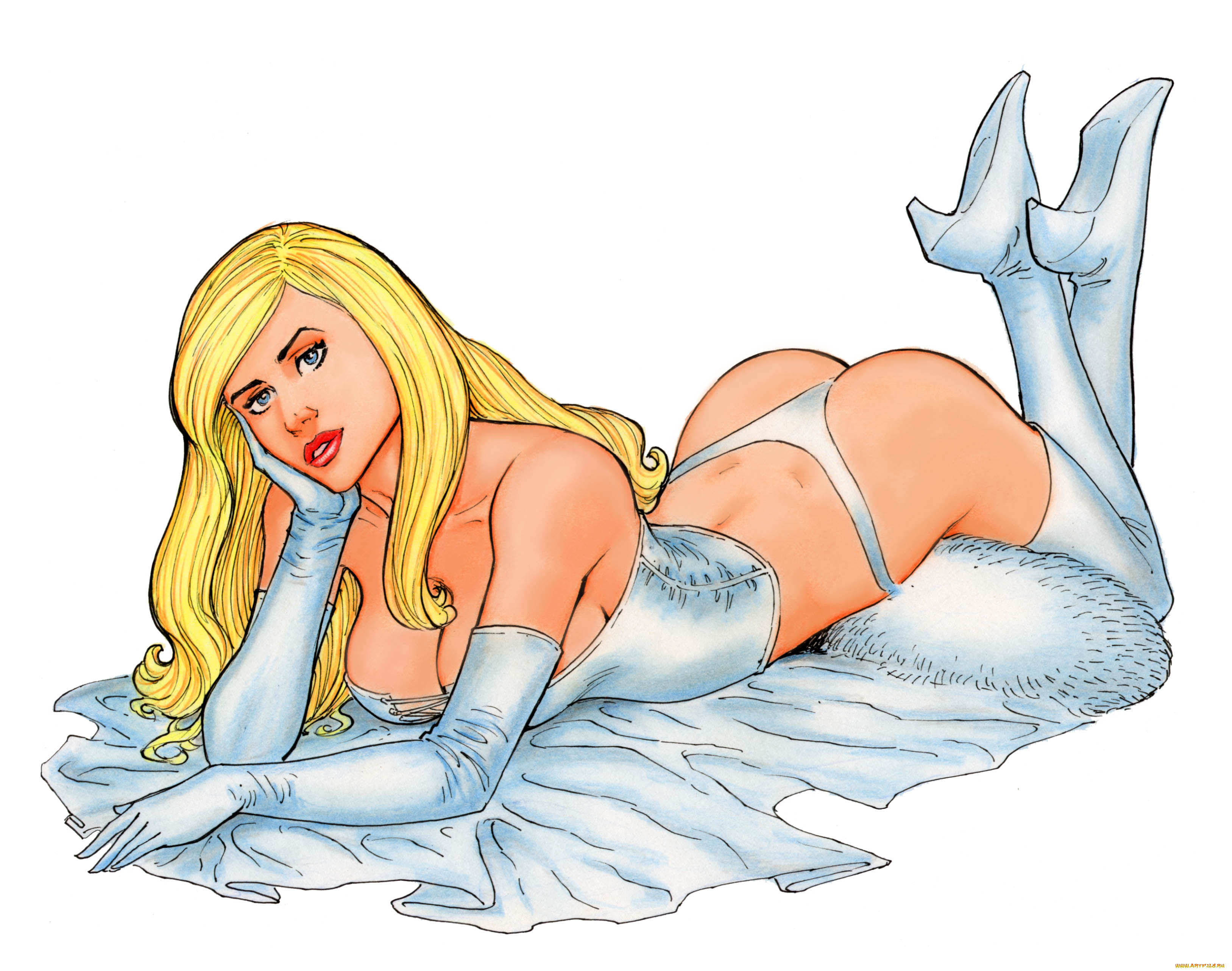 рисованное, люди, взгляд, манто, корсет, фон, девушка