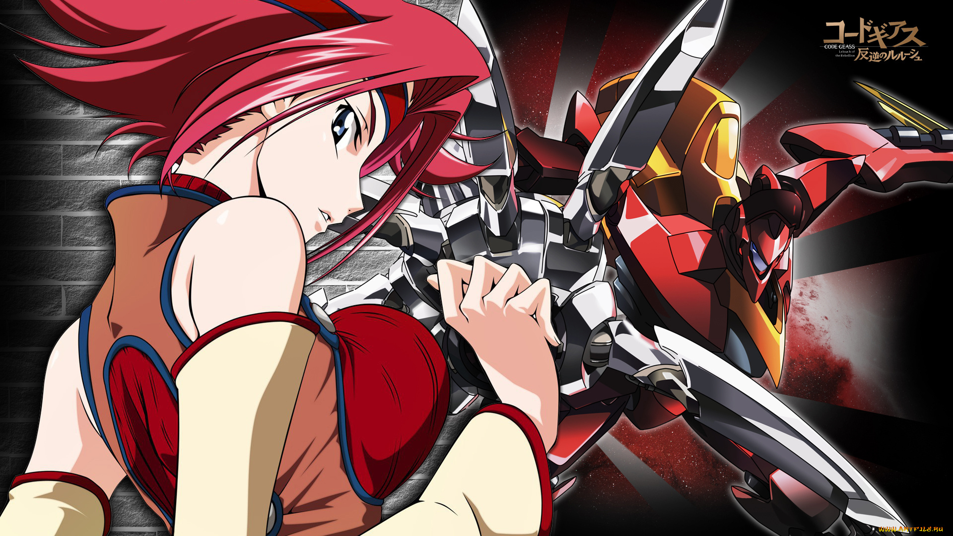 аниме, code, geass, взгляд, фон, девушка