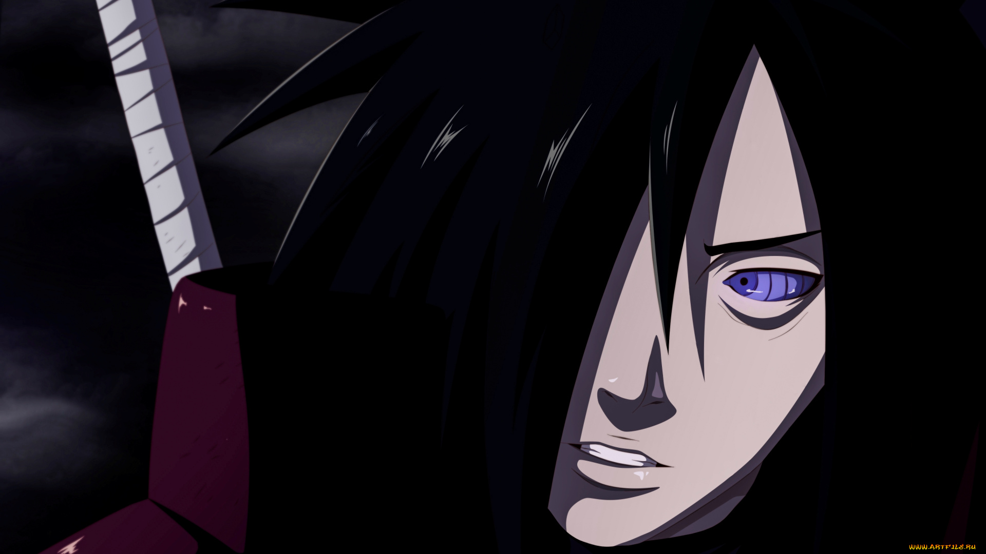 аниме, naruto, взгляд, мадара, учиха