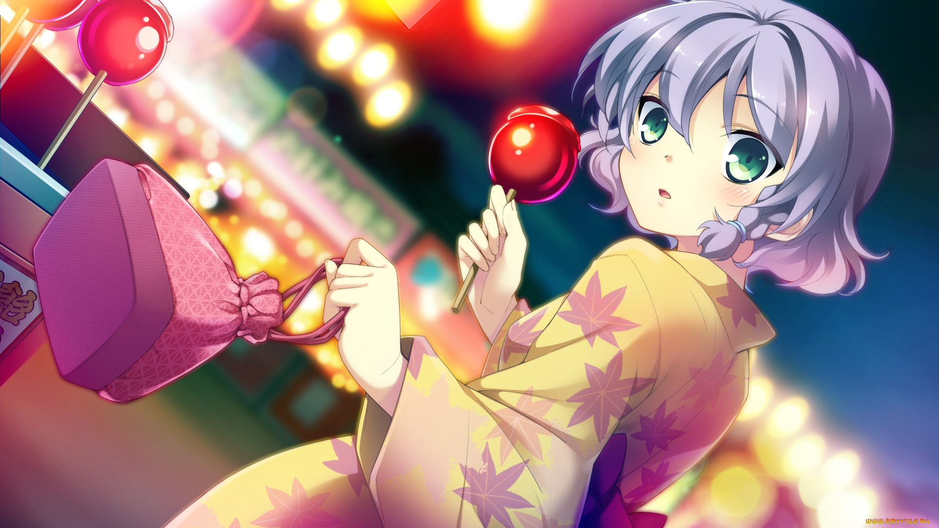 аниме, ryuusei, kiseki, -shooting, probe, взгляд, фон, девушка