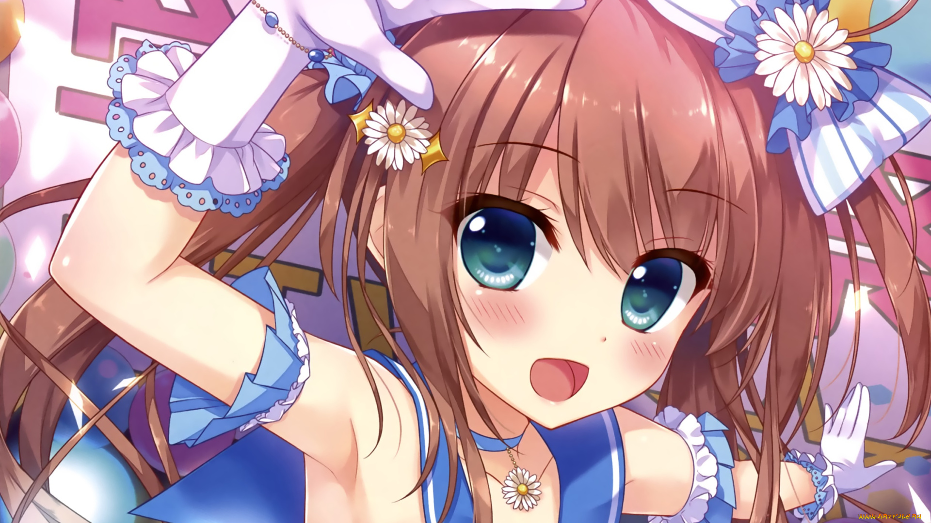 аниме, unknown, , другое, девушка, взгляд, фон