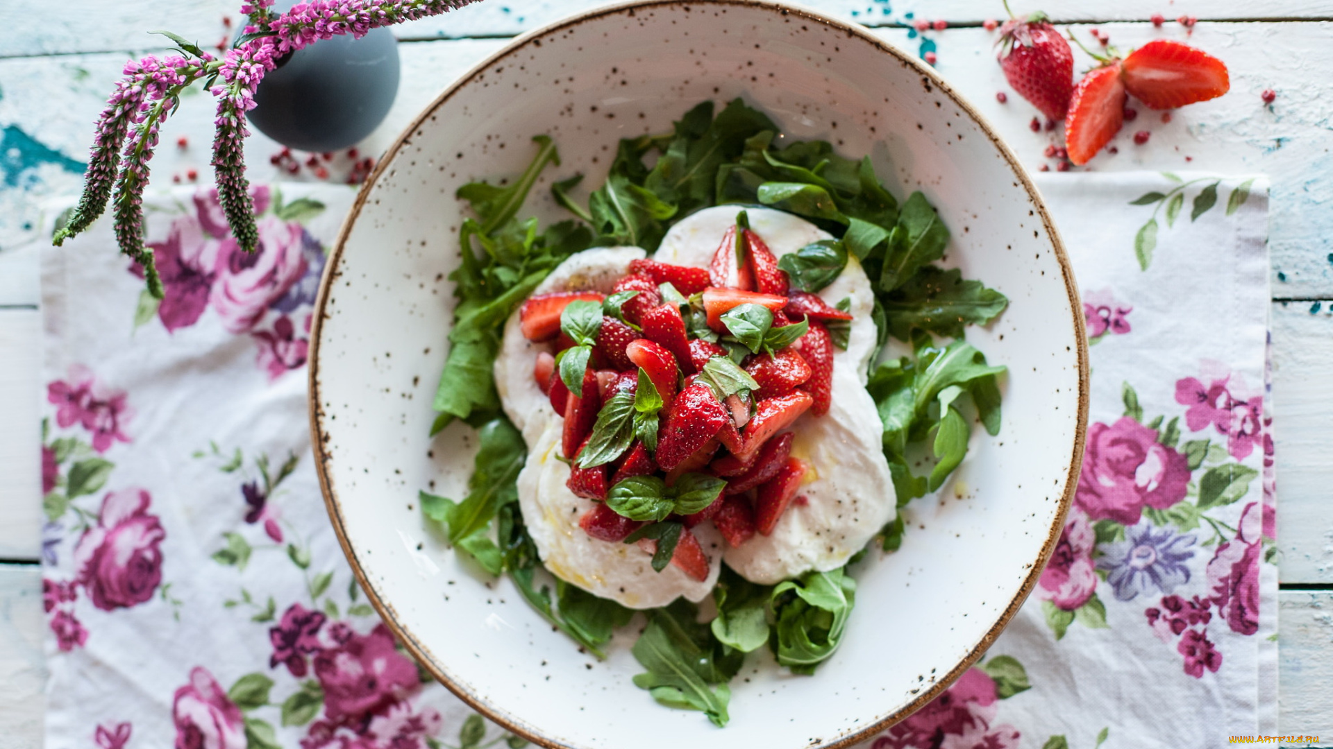 еда, салаты, , закуски, салат, закуска, зелень, клубника